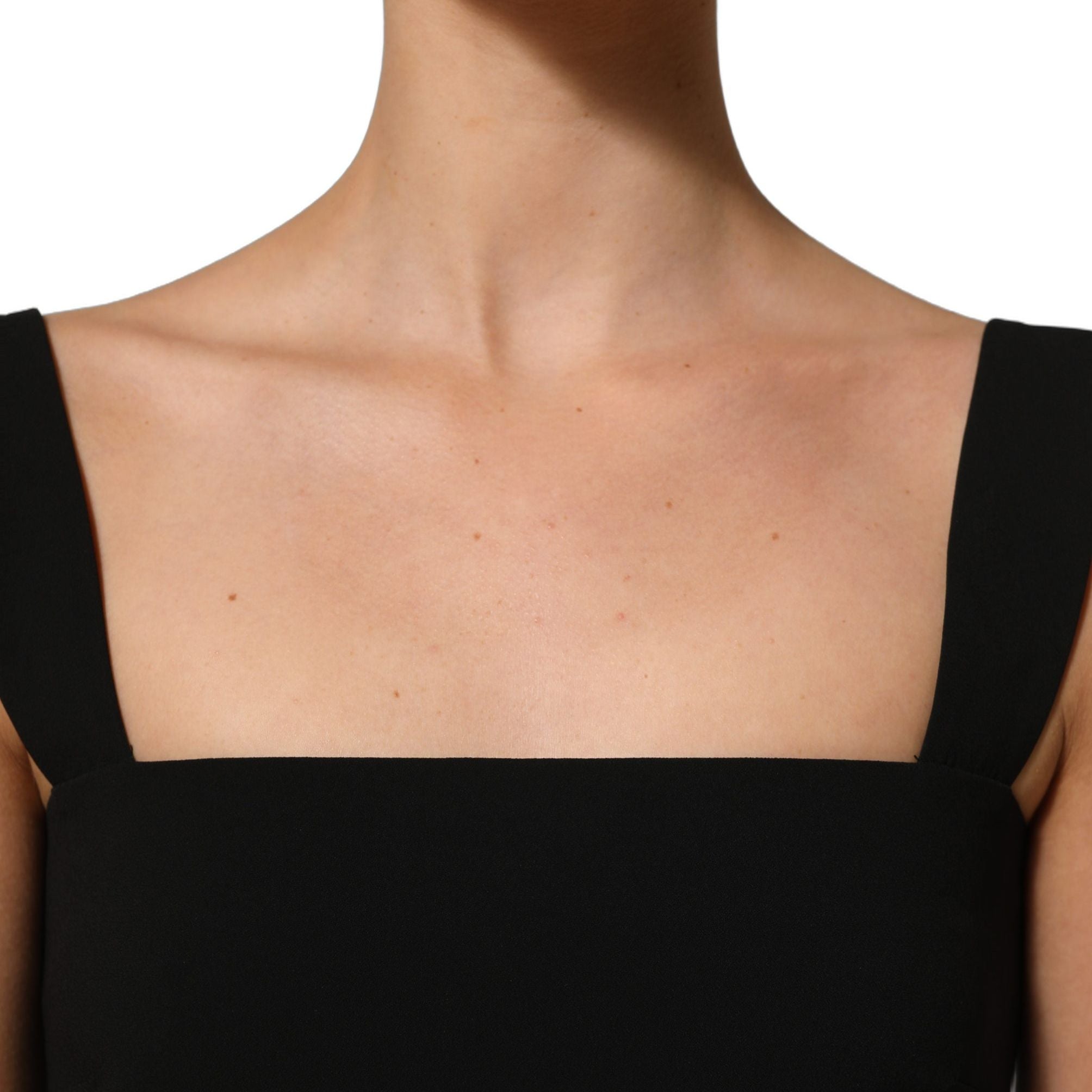 Dolce & Gabbana Black Viscose Stretch Sheath Midi Dress