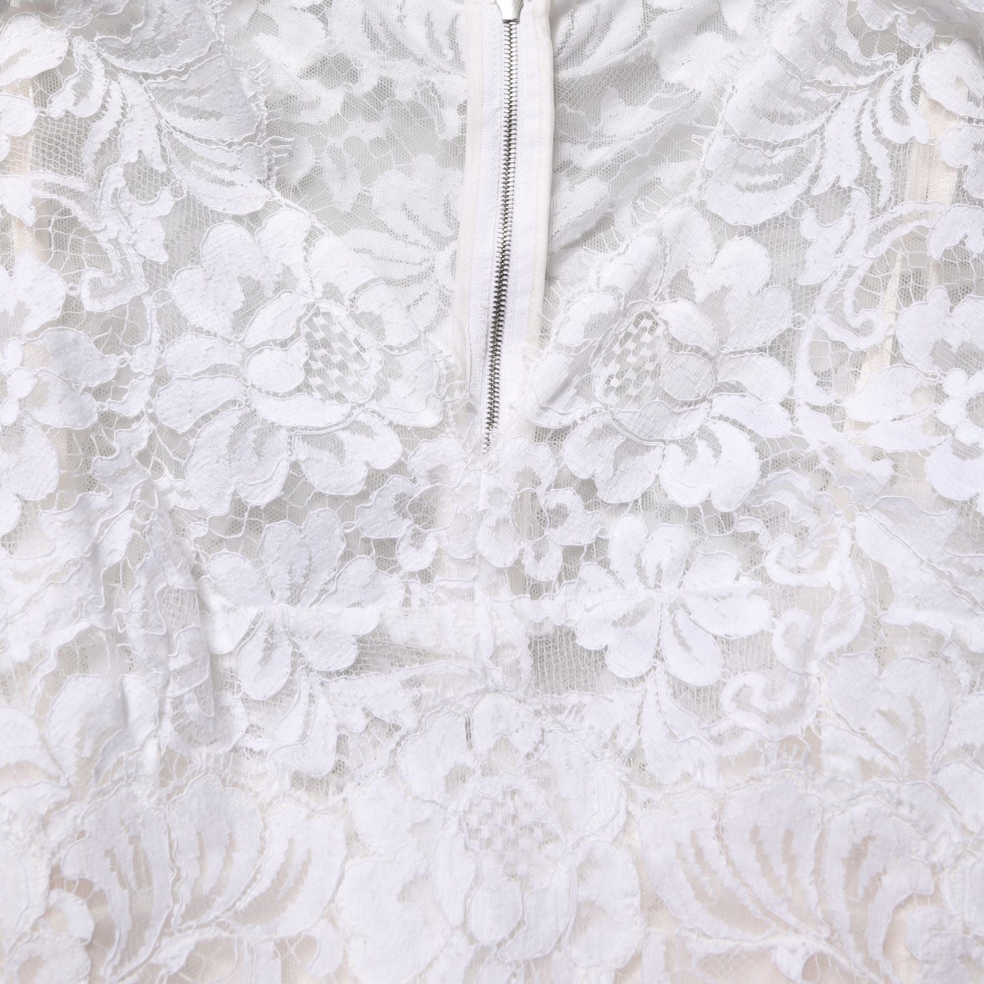 Dolce & Gabbana White Cotton Floral Lace Long Gown Dress