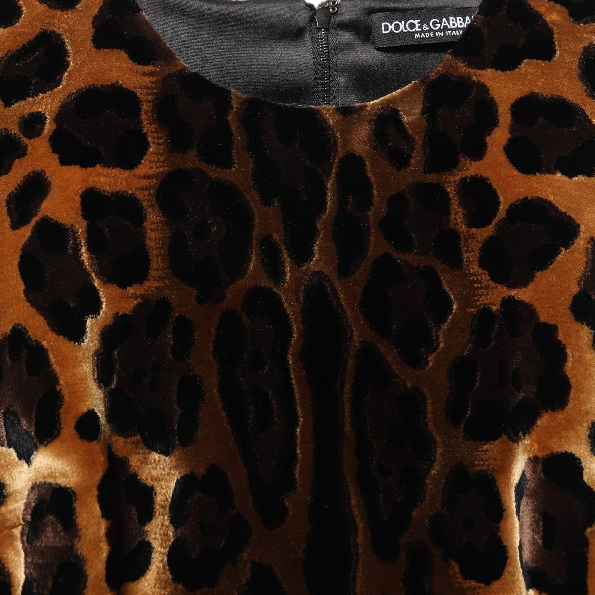Dolce & Gabbana Brown Leopard Sleeveless Sheath Mini Dress