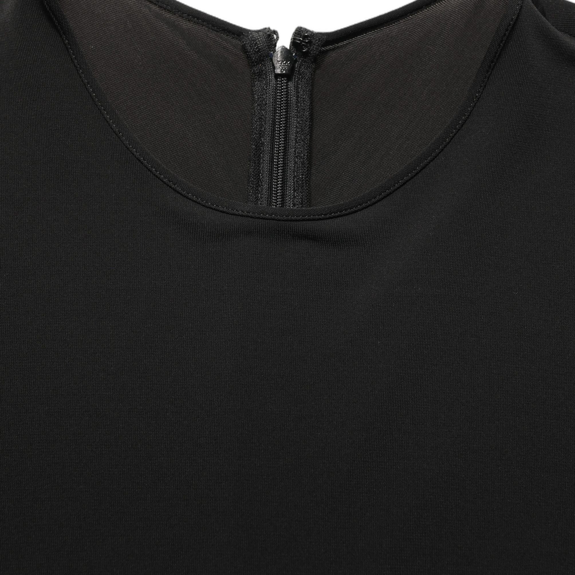 Dolce & Gabbana Black Cotton Long Sleeves Sheath Maxi Dress