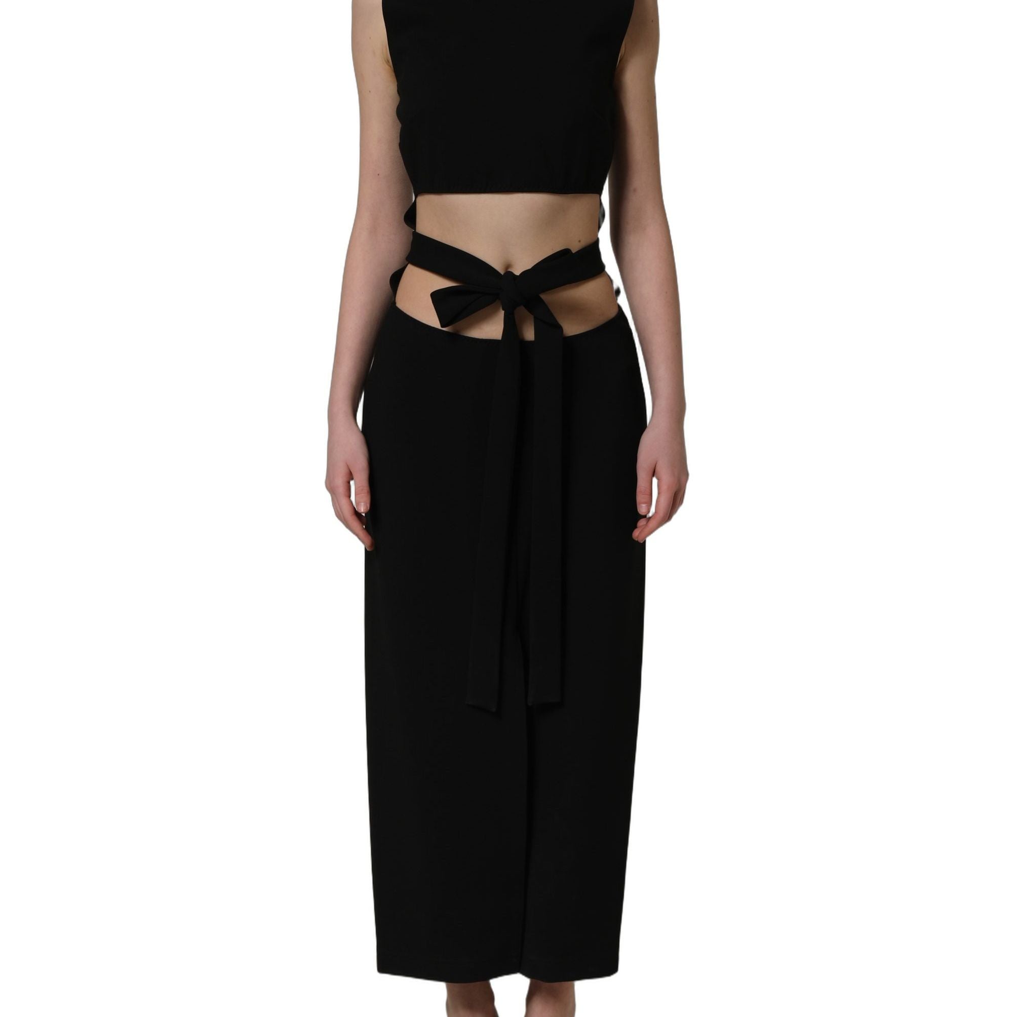 Dolce & Gabbana Black Cut Out Detail Sleeveless Maxi Dress