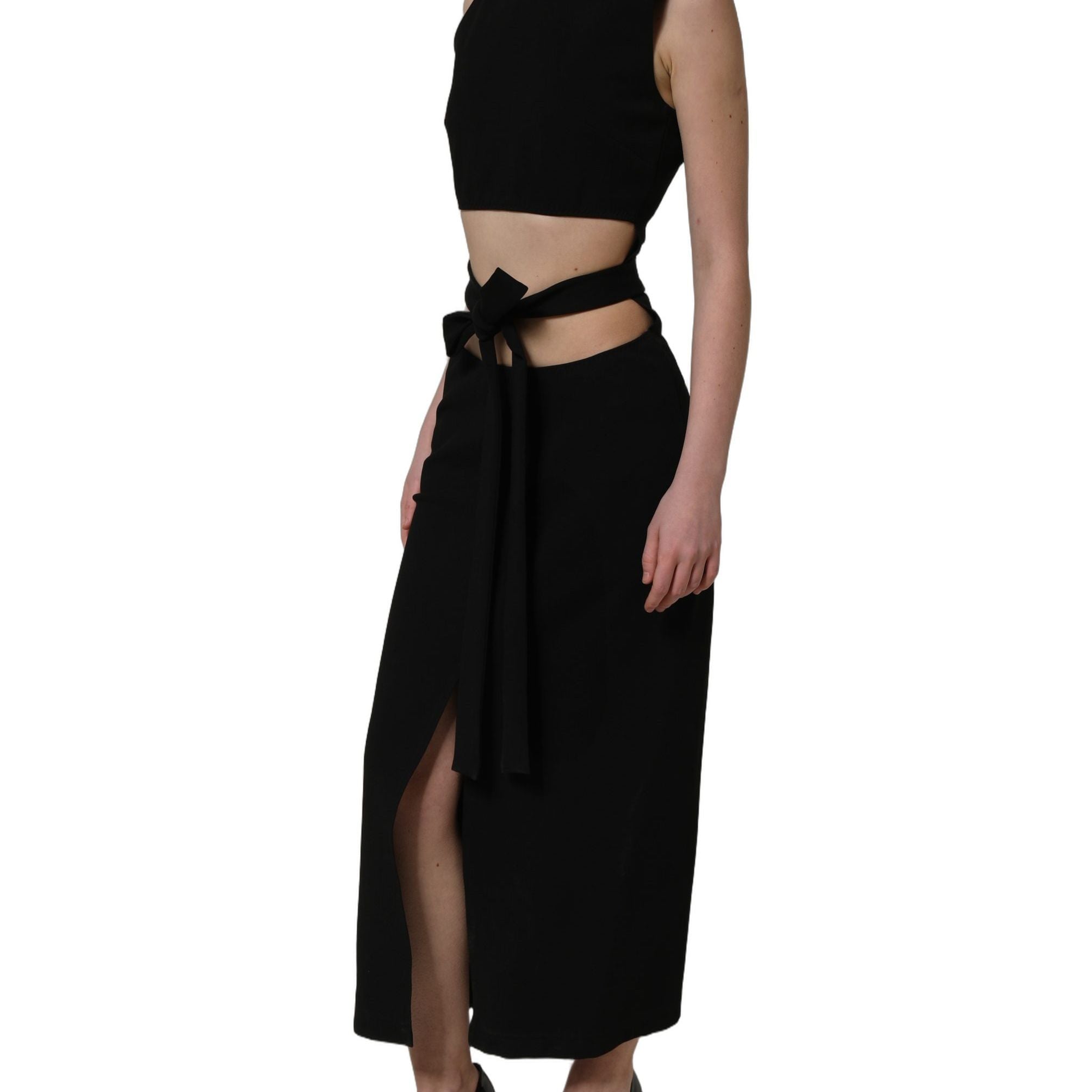 Dolce & Gabbana Black Cut Out Detail Sleeveless Maxi Dress