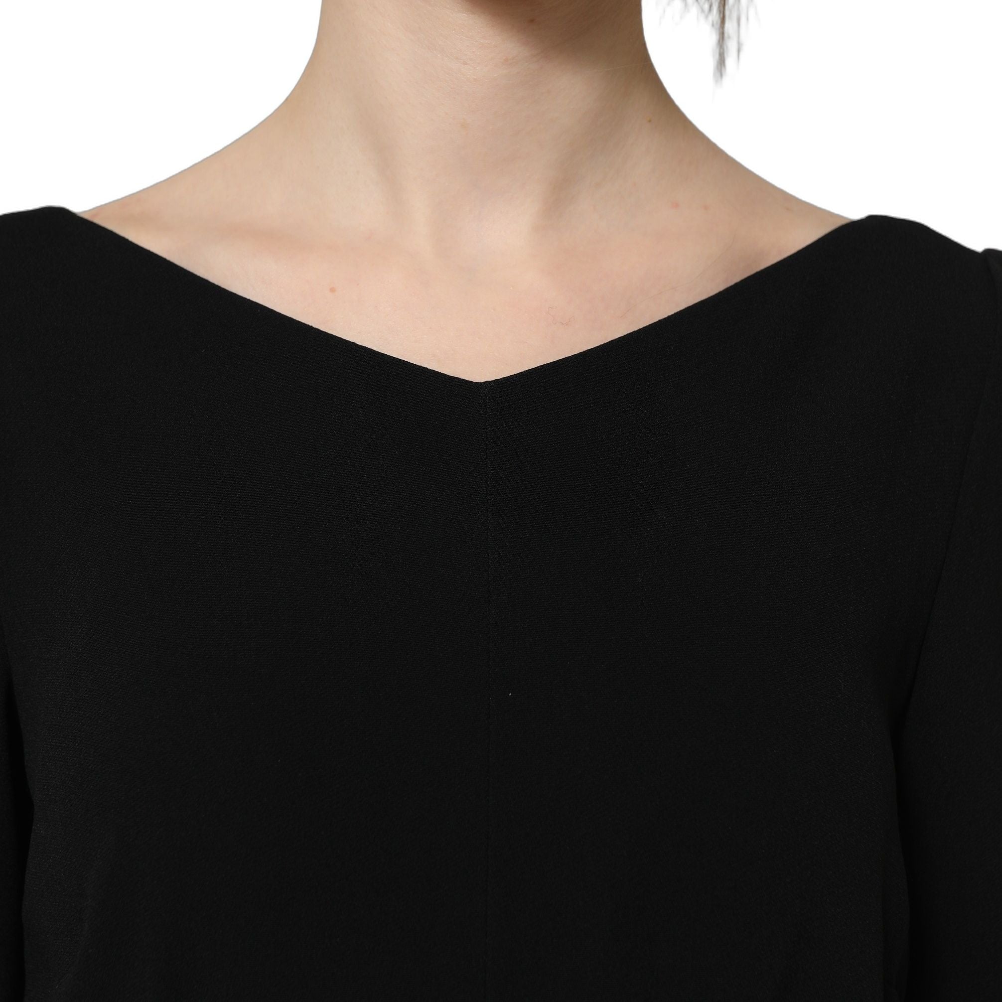 Dolce & Gabbana Black Viscose Short Sleeve A-line Midi Dress