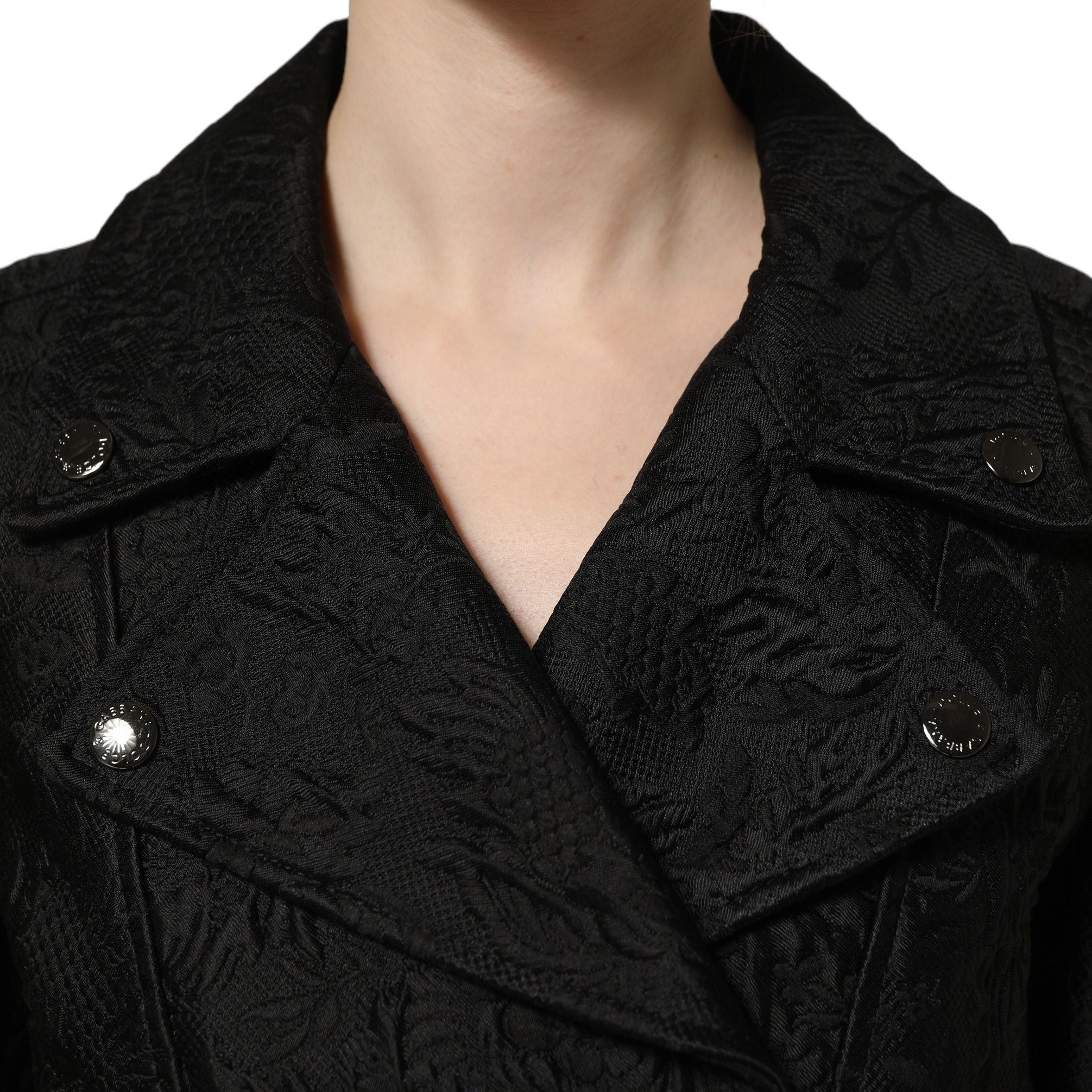 Dolce & Gabbana Black Floral Brocade Biker Blouson Jacket