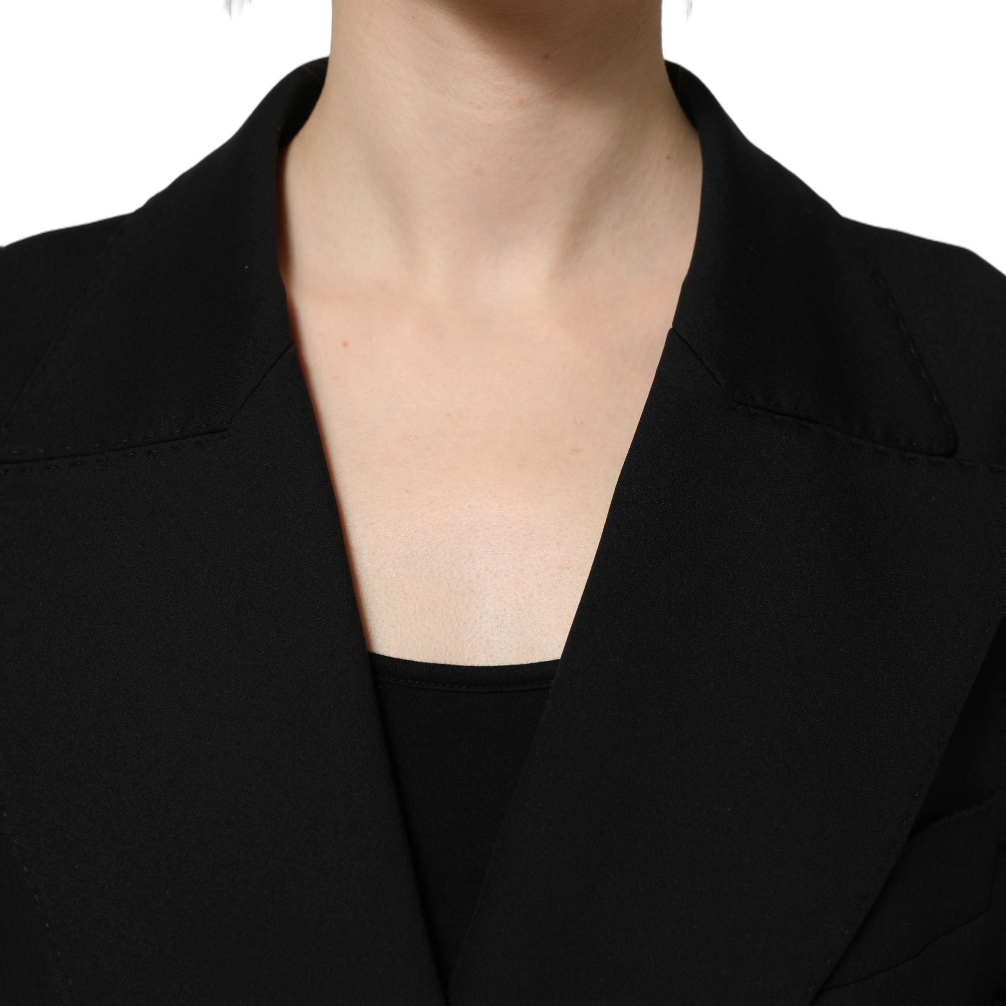 Dolce & Gabbana Black Double Breasted Crepe Blazer Jacket