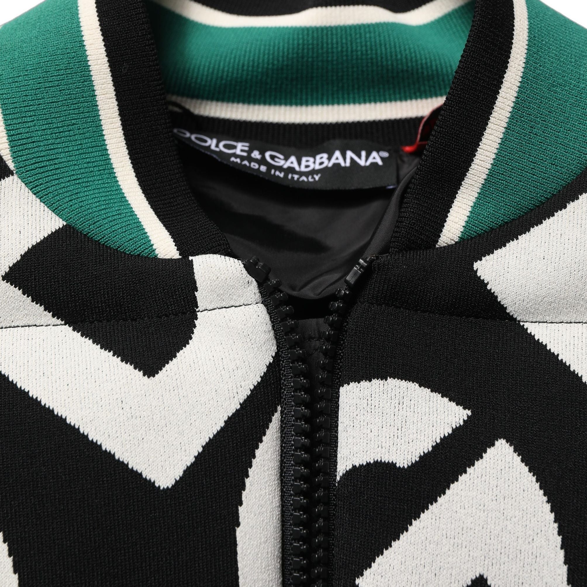 Dolce & Gabbana Multicolor Logo Full Zip Bomber Jacket
