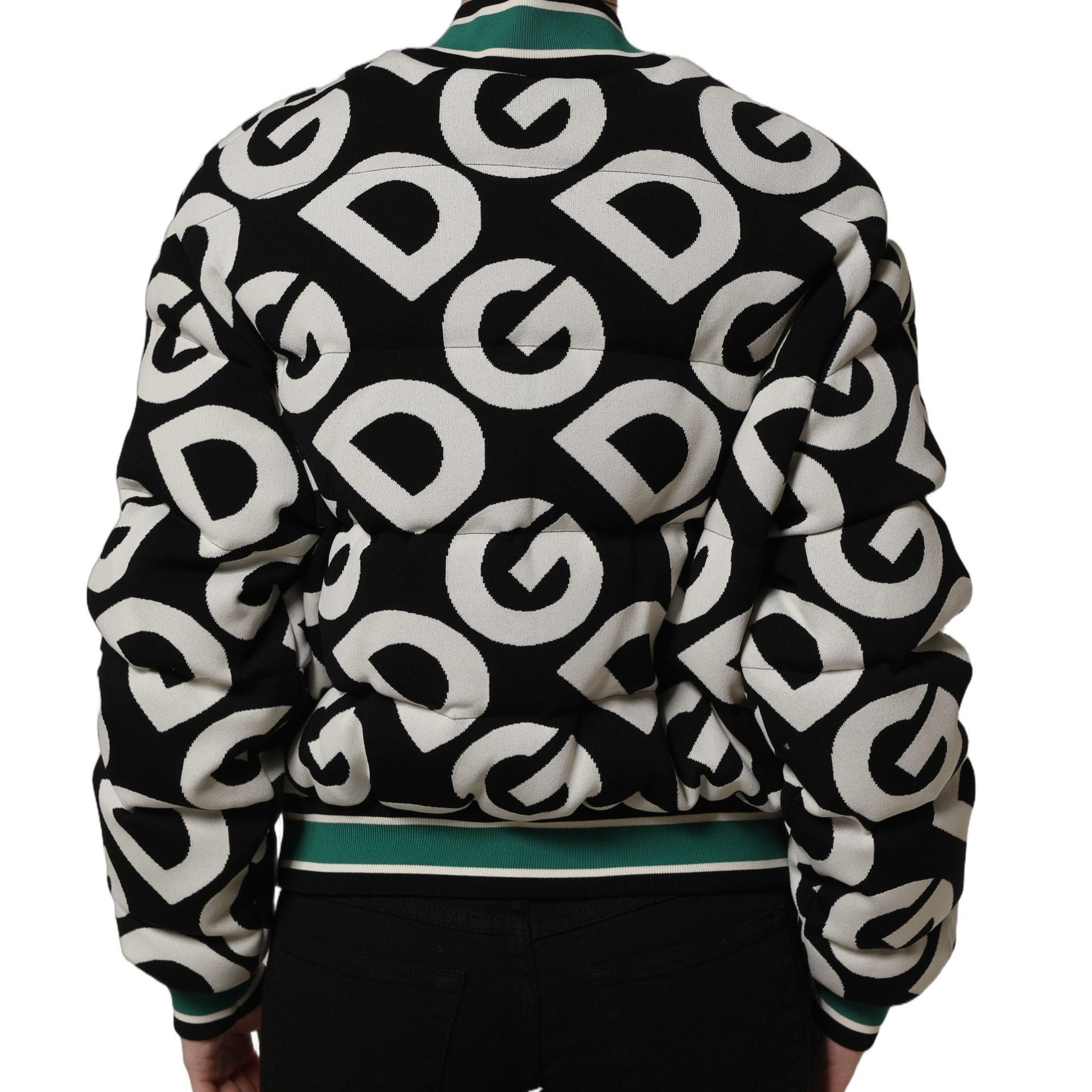 Dolce & Gabbana Multicolor Logo Full Zip Bomber Jacket