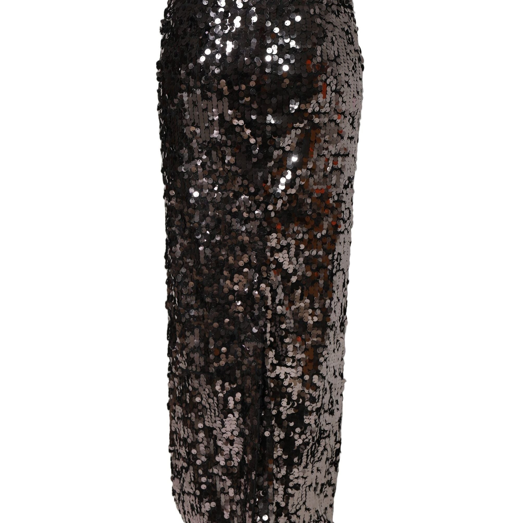 Dolce & Gabbana Brown Sequinned Embellished PencilCut Skirt