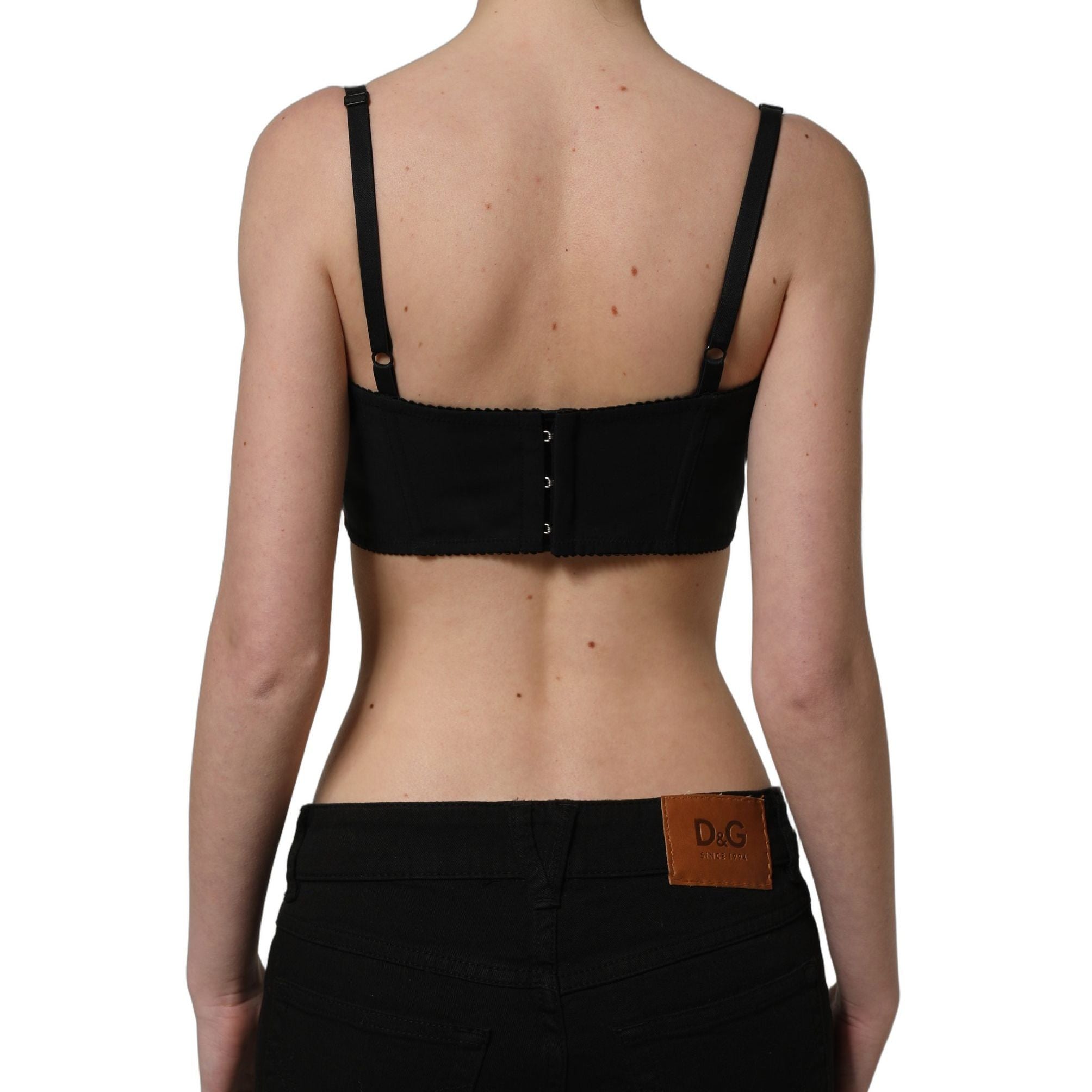 Dolce & Gabbana Red Polyester Satin Bustier Cropped Tank Top