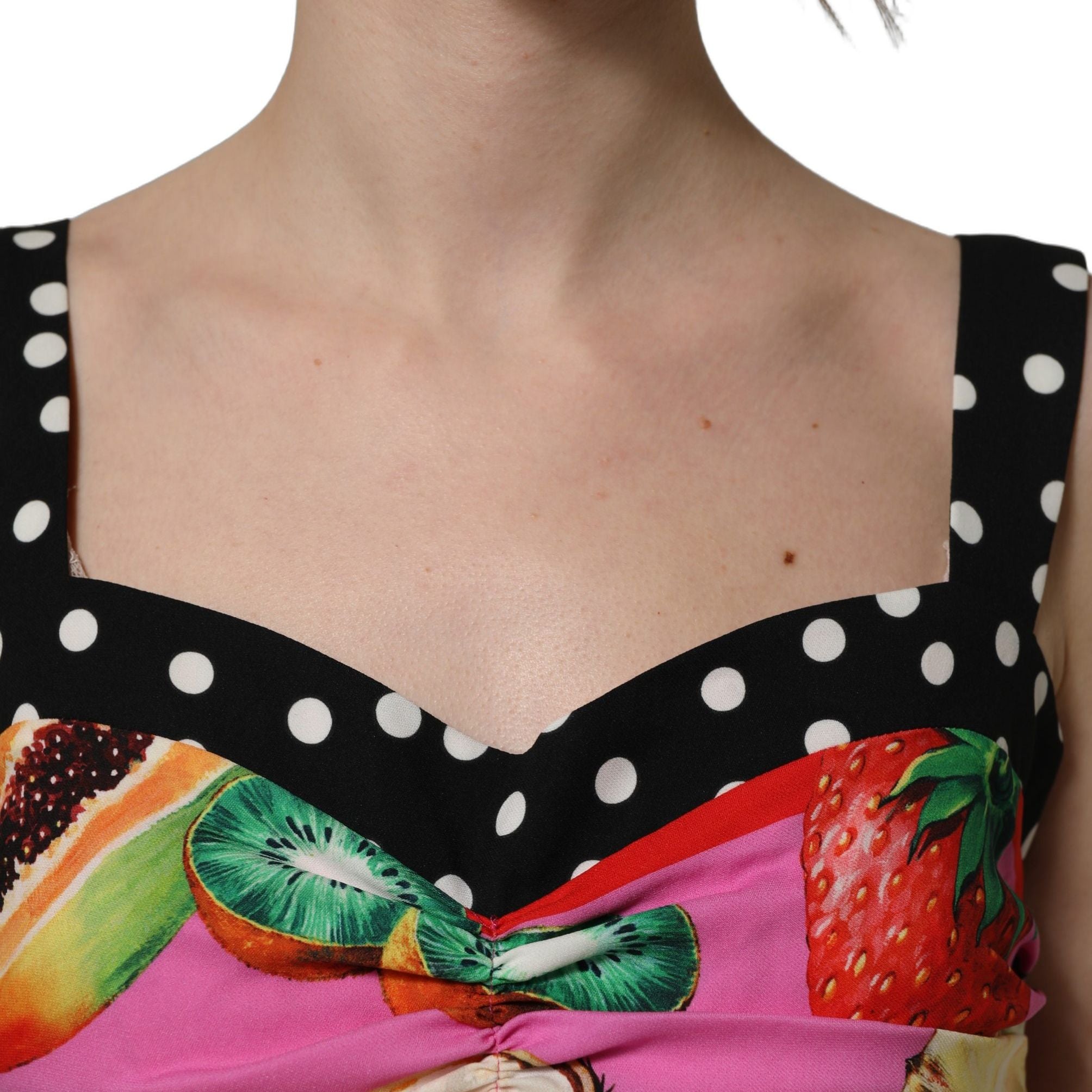 Dolce & Gabbana Multicolor Silk Cropped Bustier Corset Top