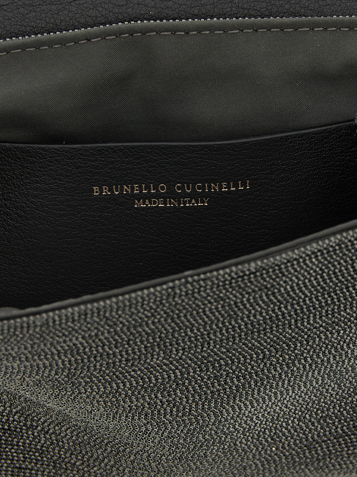 Brunello Cucinelli Black Leather Clutch Bag