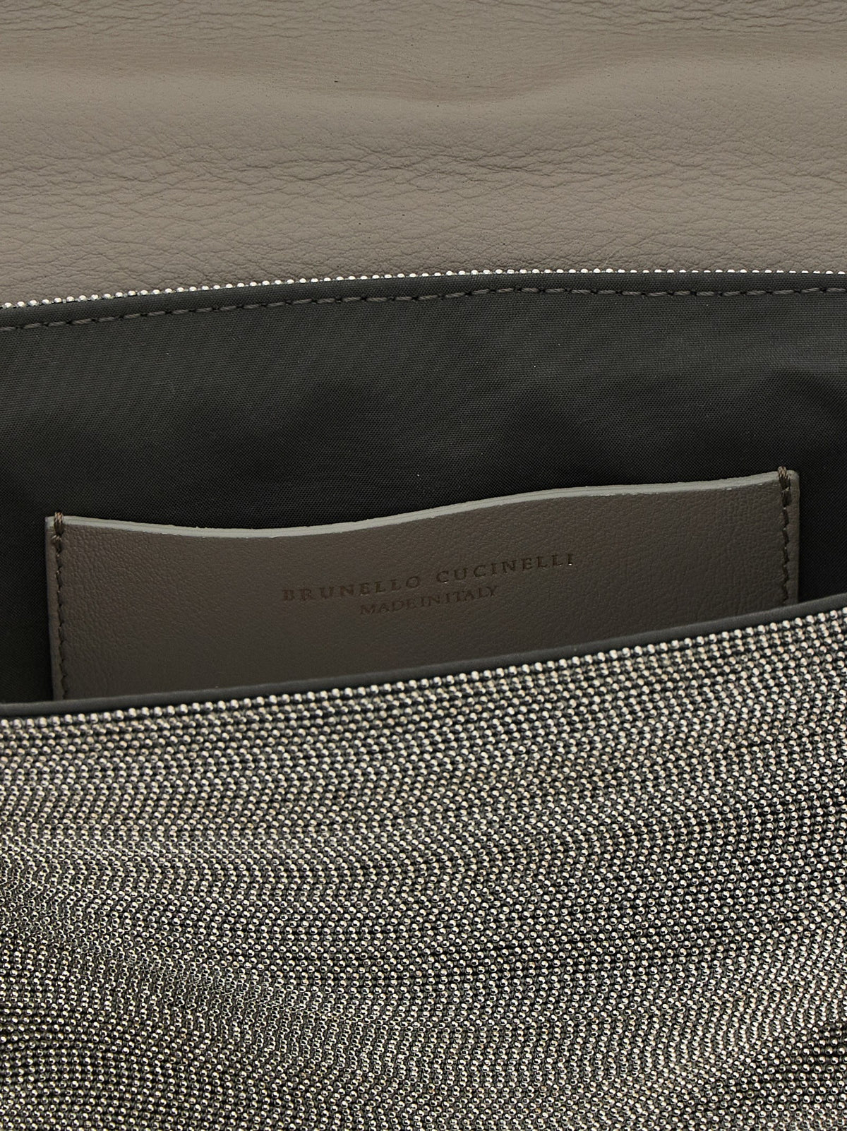Brunello Cucinelli Silver Leather Clutch Bag