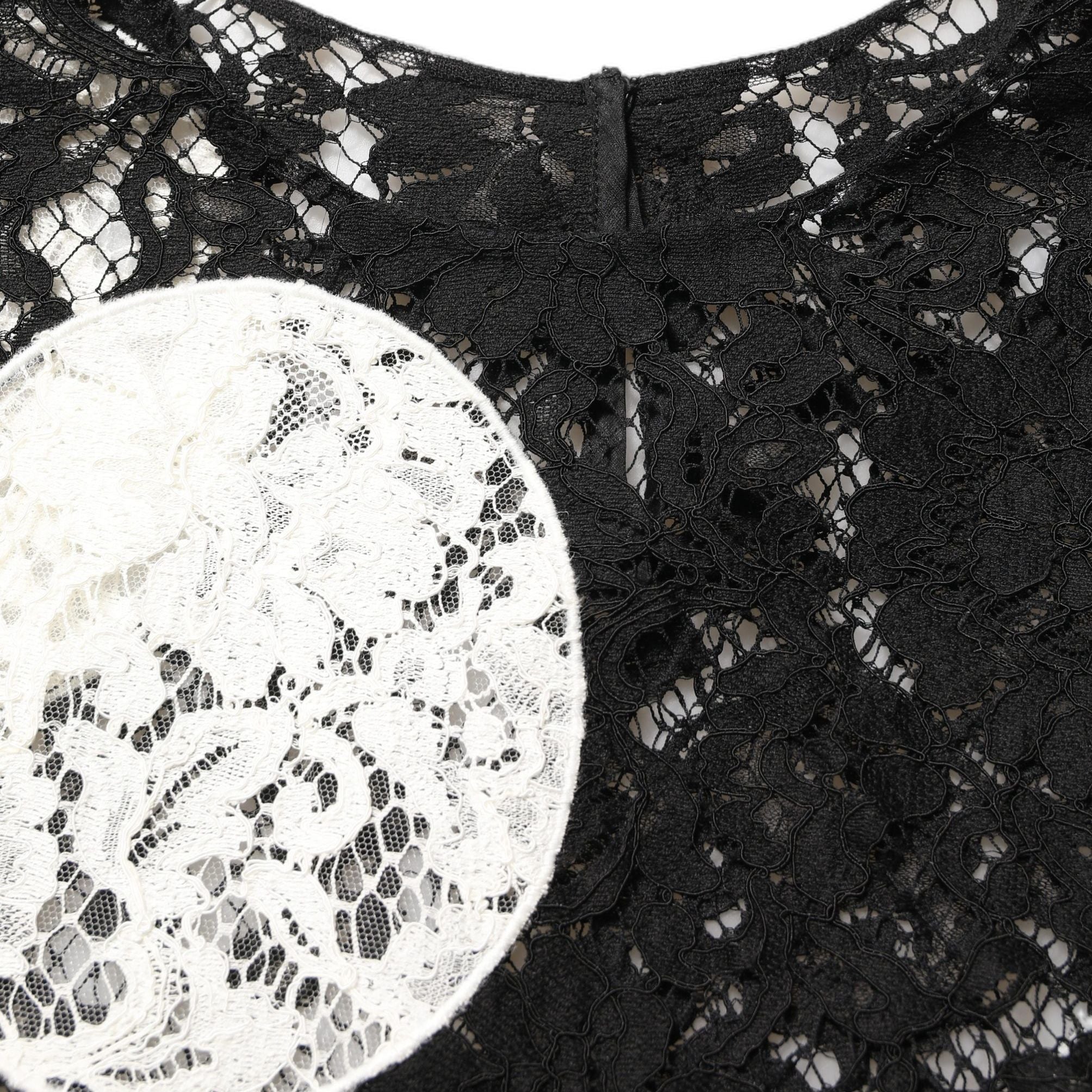 Dolce & Gabbana Black White Floral Lace Short Sleeve Blouse Top