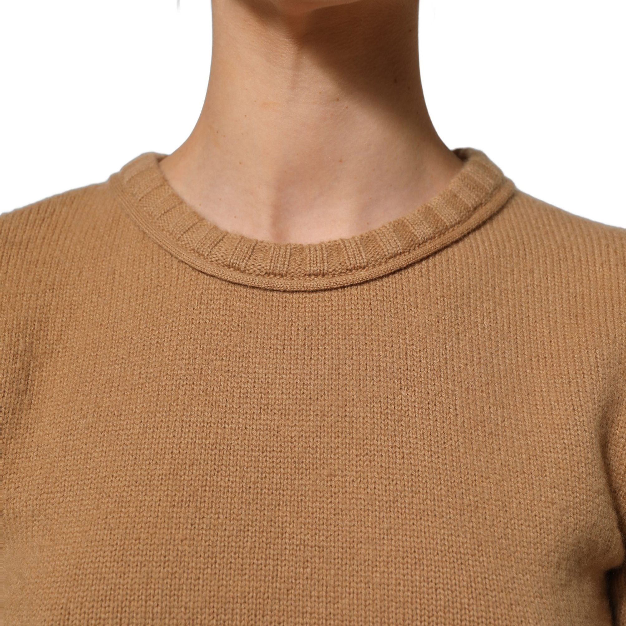 Dolce & Gabbana Brown Wool Short Sleeves Cropped Blouse Top