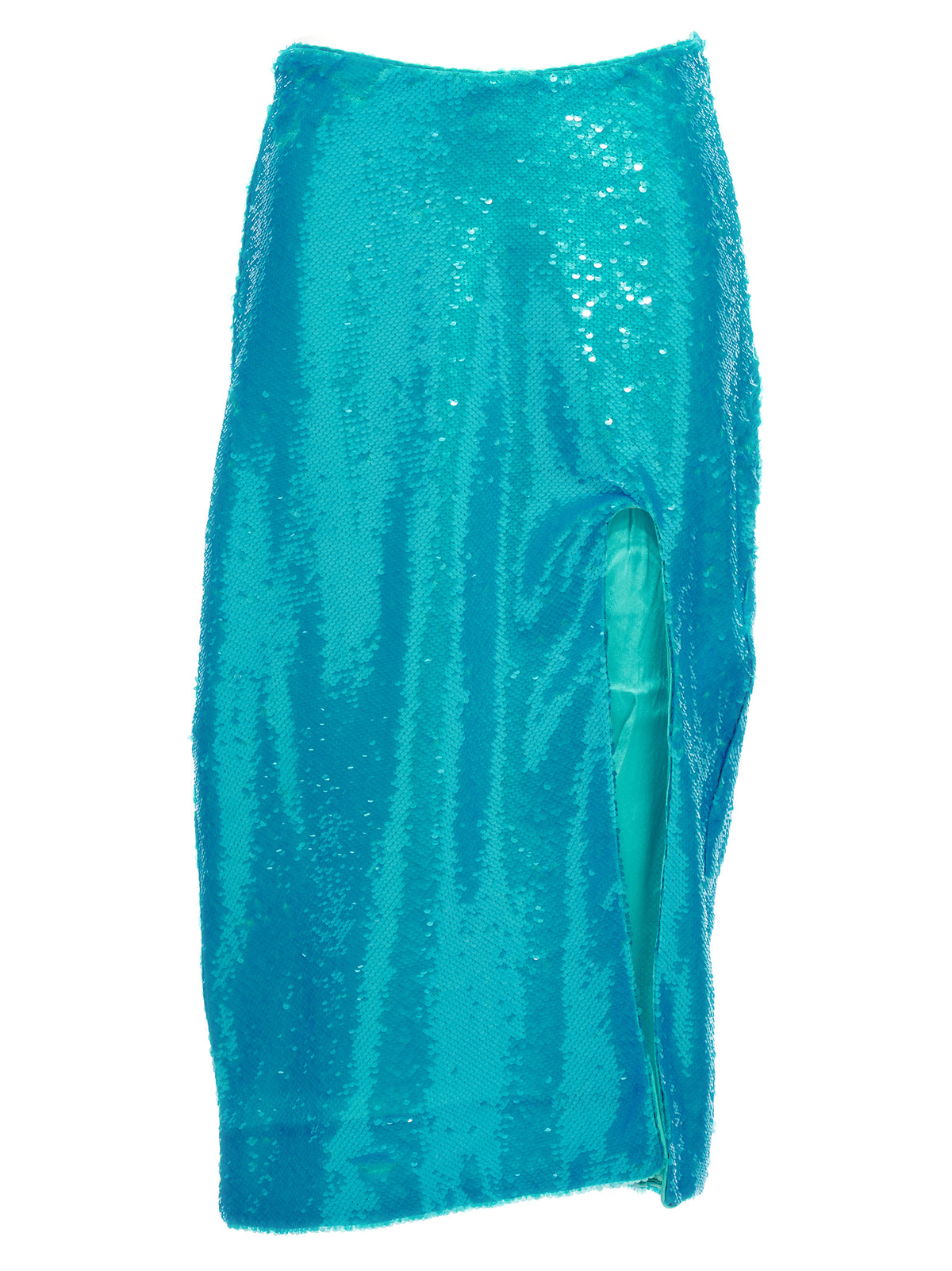 Ganni Blue Recycled Polyester Midi Skirt