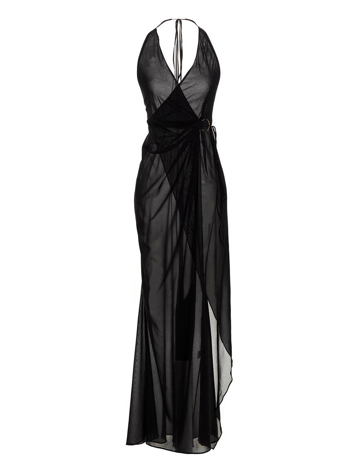 Louisa Ballou Black Silk Long Dress
