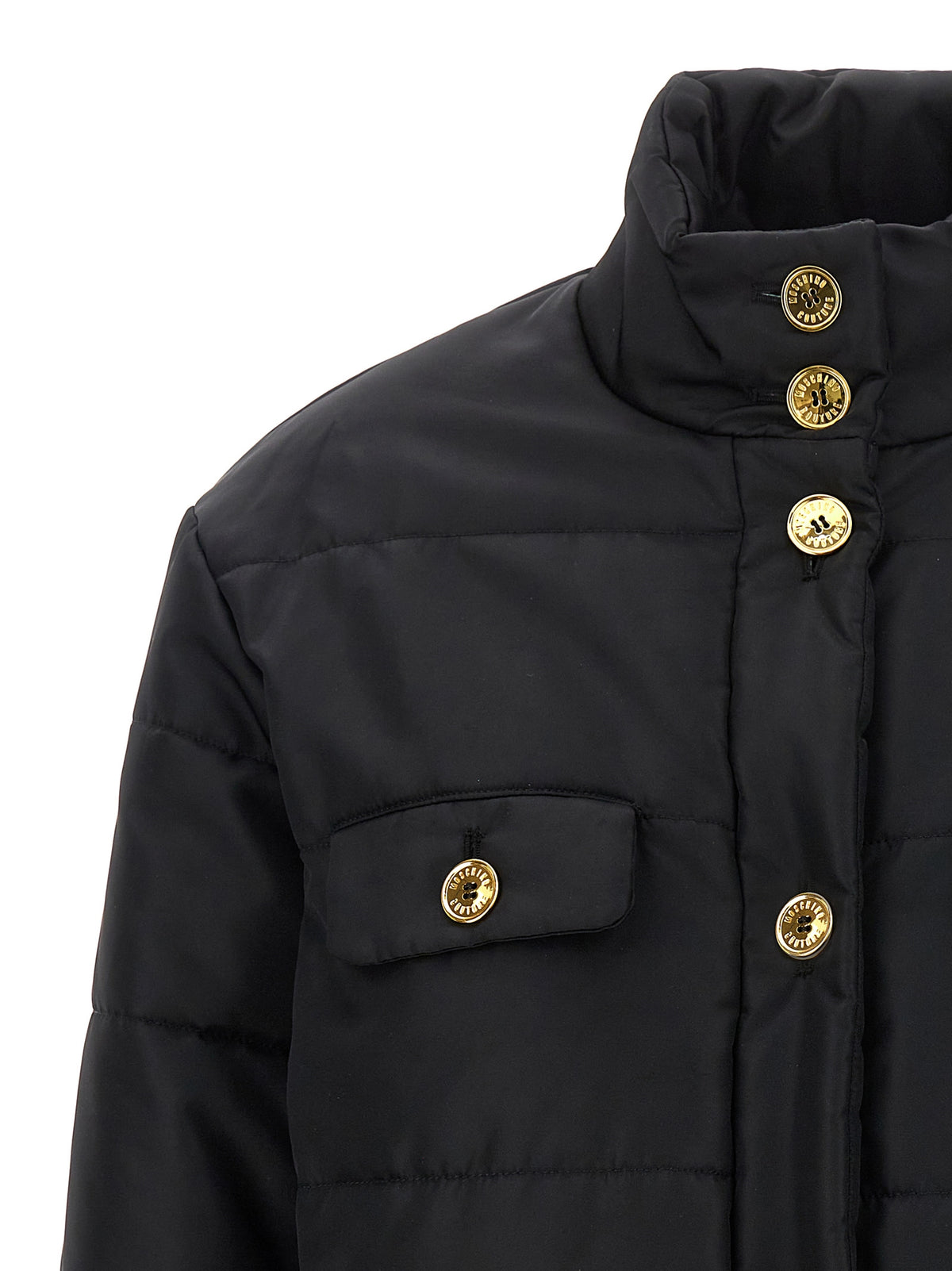 Moschino Black Polyamide Full-Length Jacket