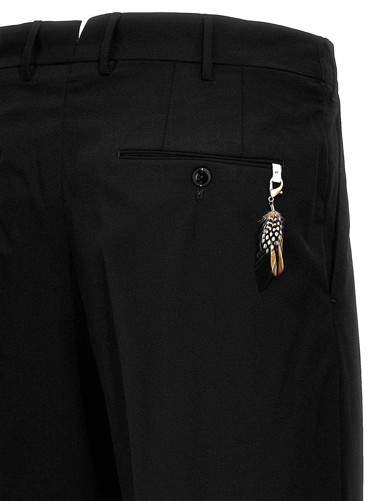PT Torino Black Virgin Wool Dress Pants