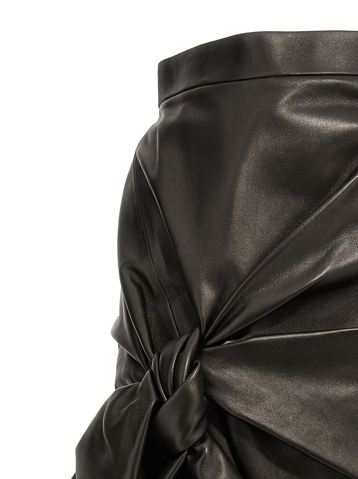 Alexander McQueen Black Lamb Leather Long Skirt
