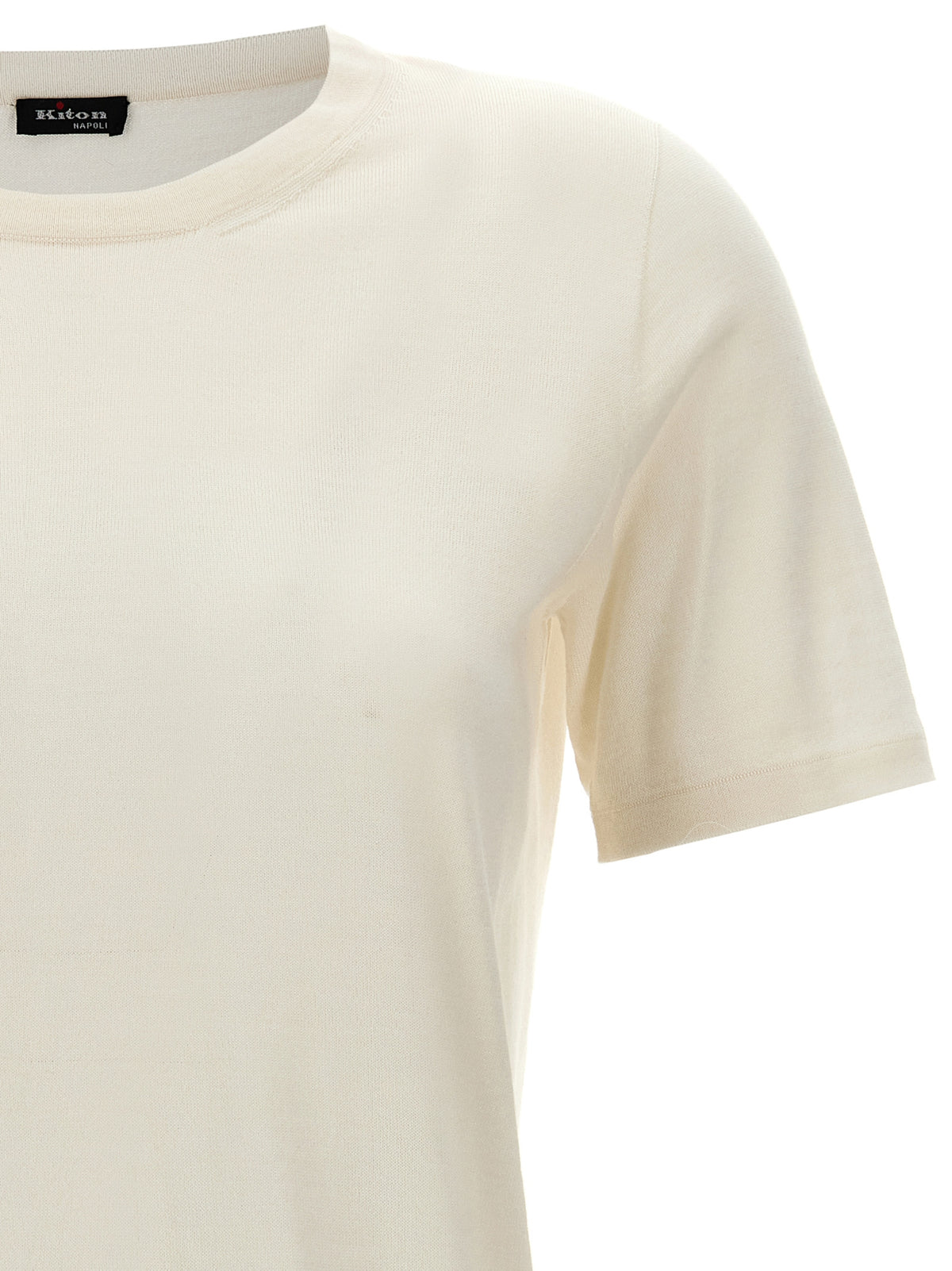Kiton White Cashmere T-Shirt