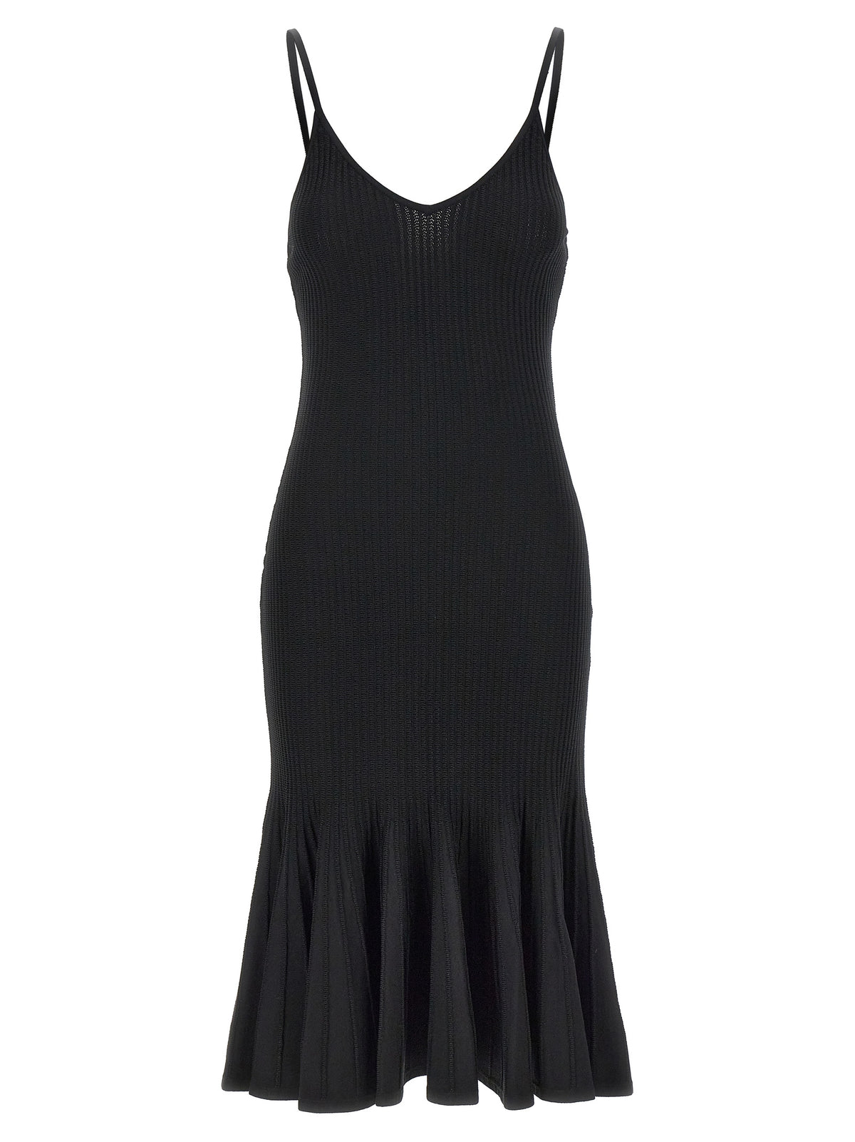 Khaite Black Viscose Midi Dress