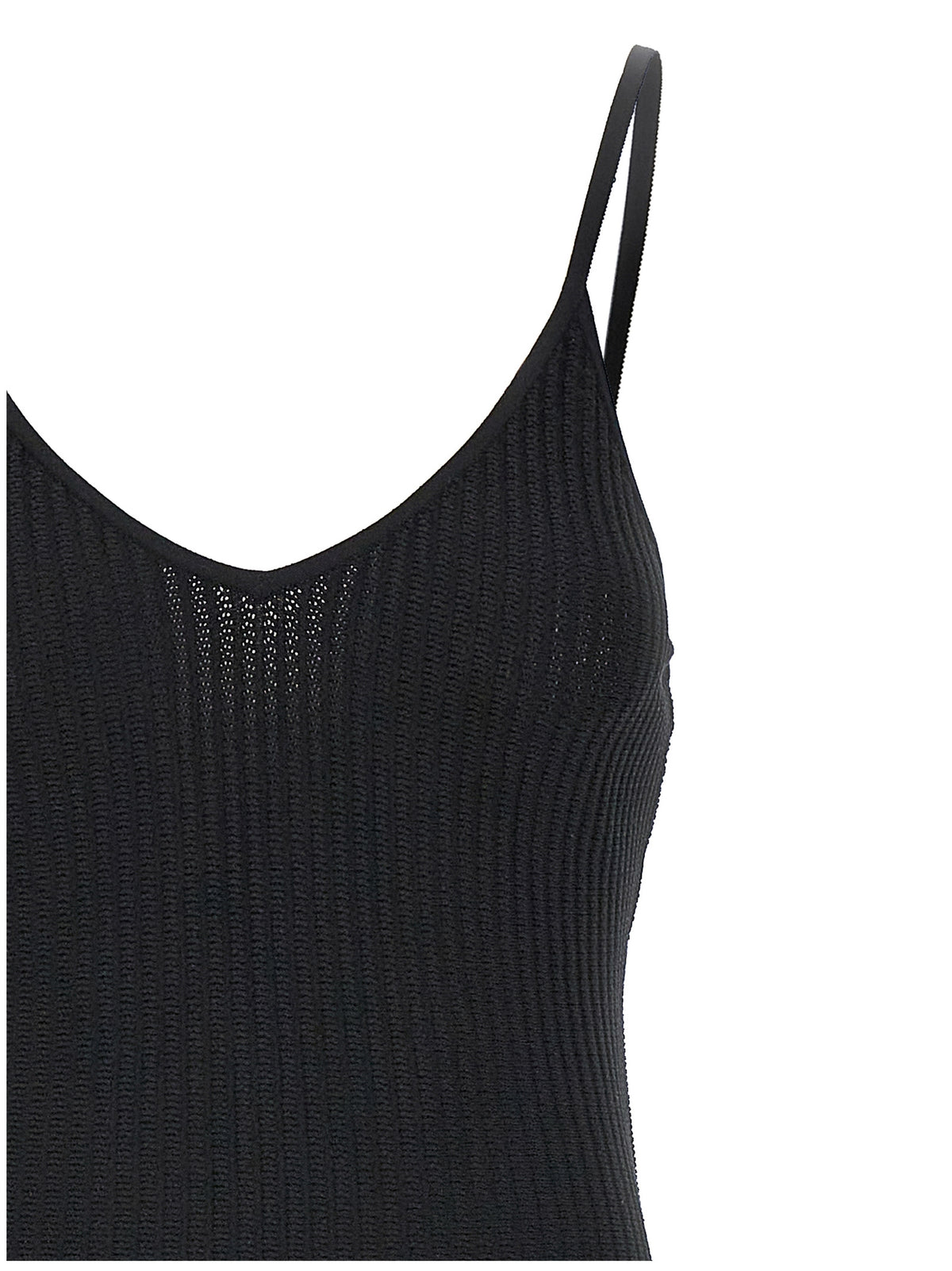 Khaite Black Viscose Midi Dress