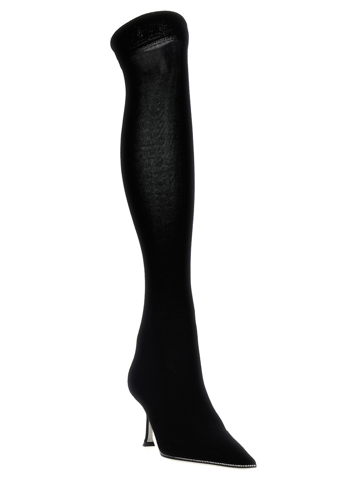 RENE CAOVILLA Black Leather Over The Knee