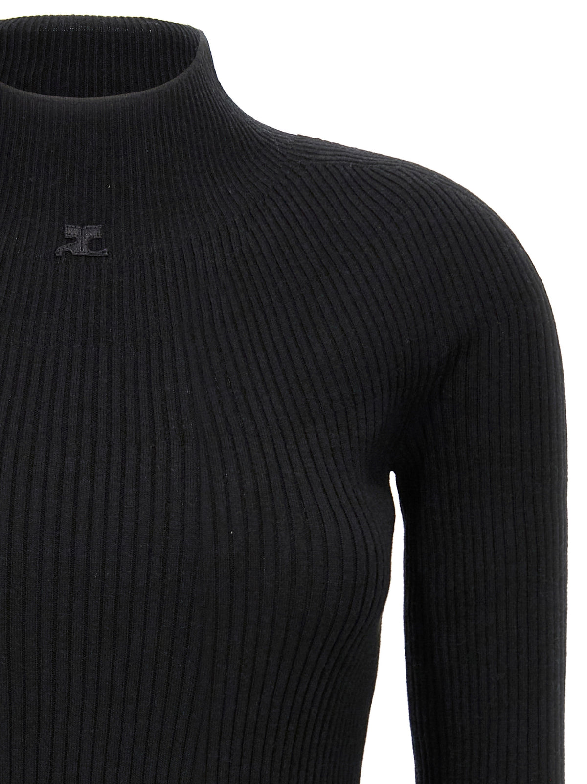 Courrèges Black Cotton Short Dress