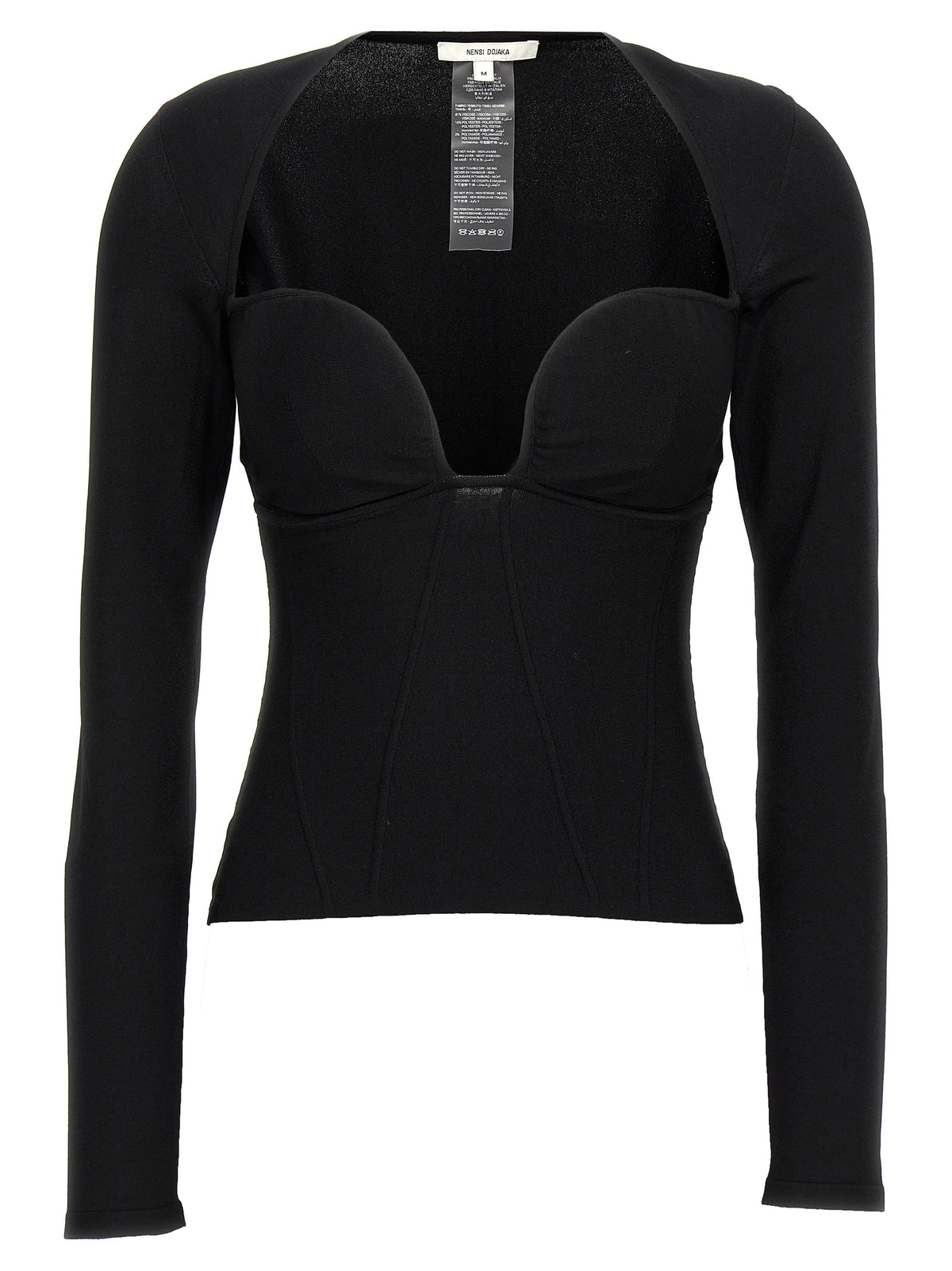 Nensi Dojaka Black Viscose Tank Tops