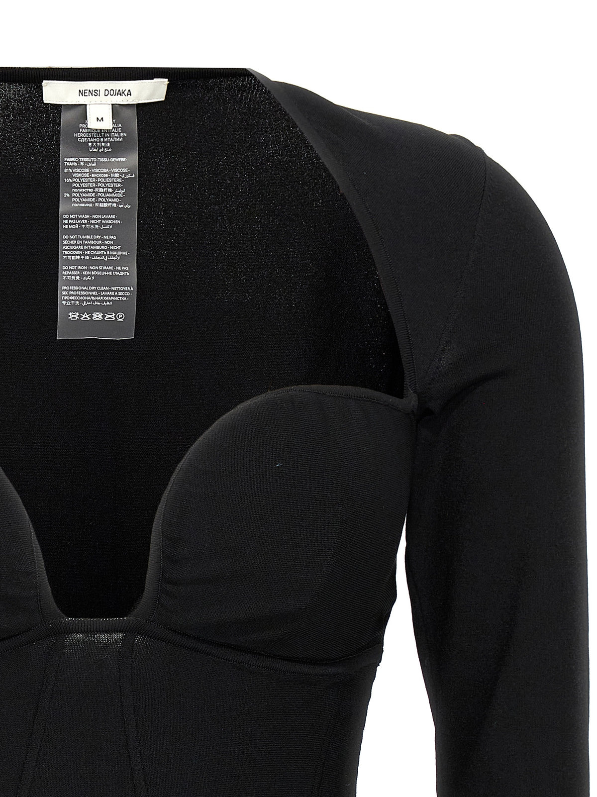 Nensi Dojaka Black Viscose Tank Tops