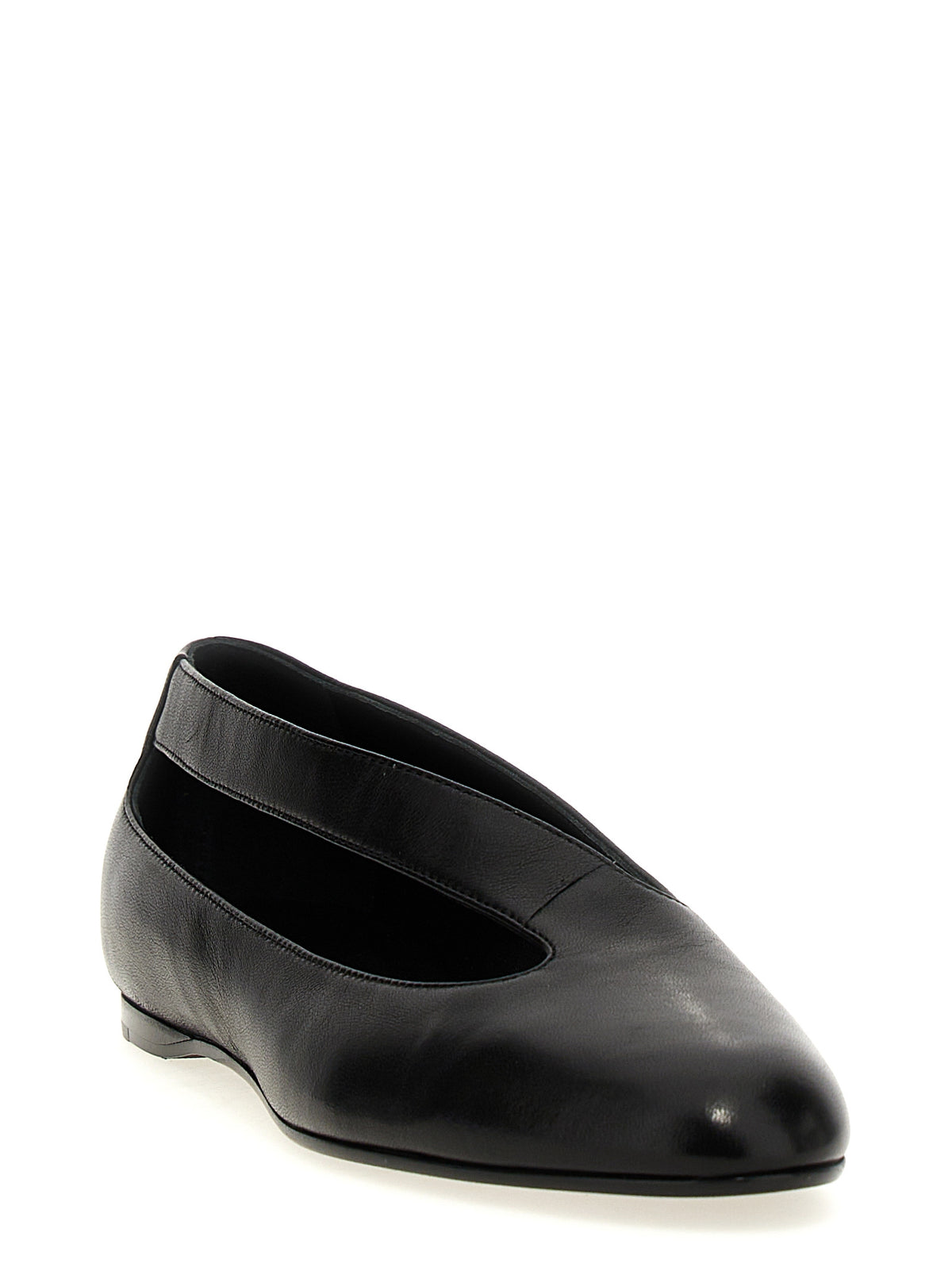 Khaite Black Lamb Leather Ballet Flats