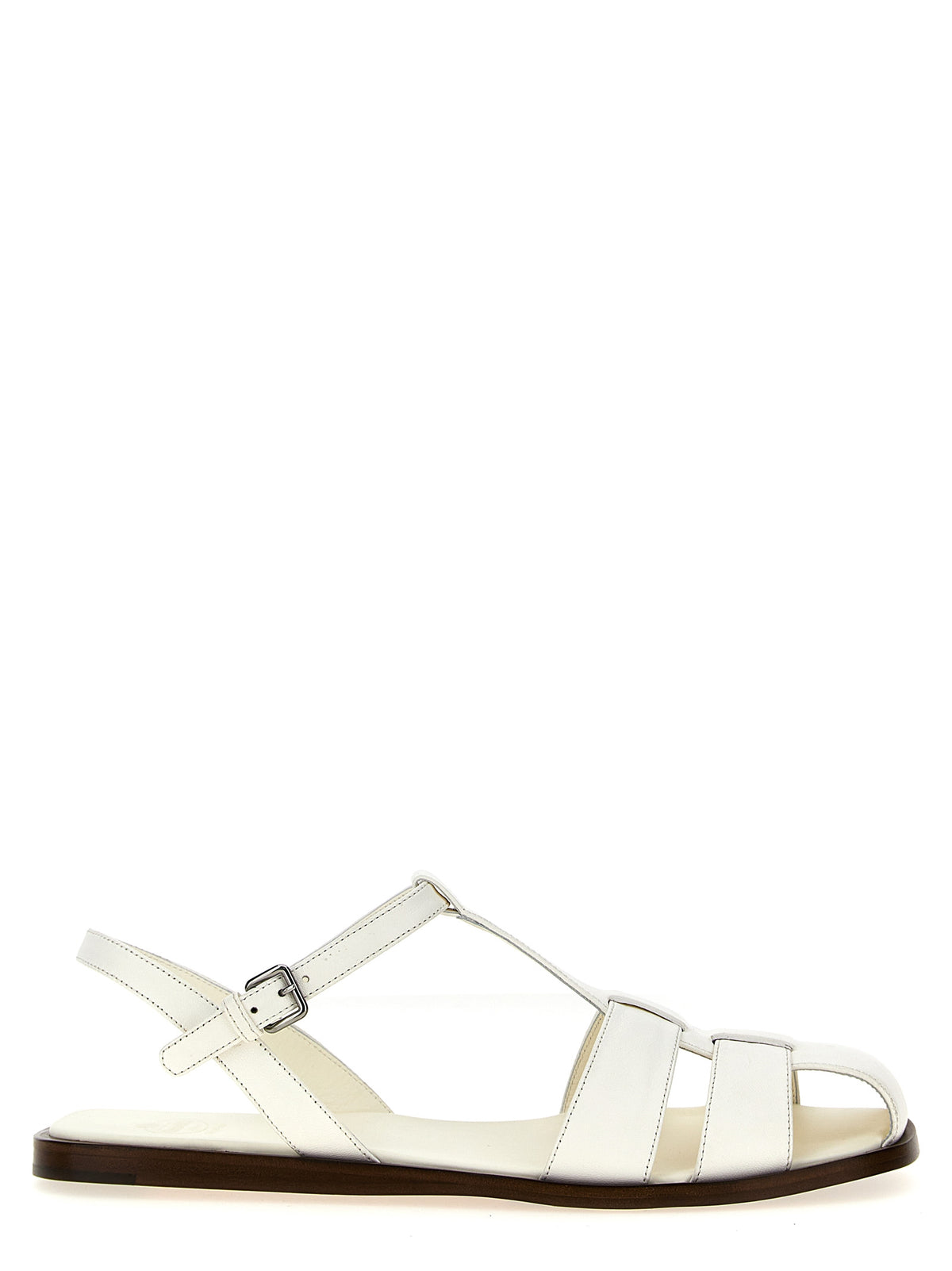 Church's White Lamb Leather Flat Sandals