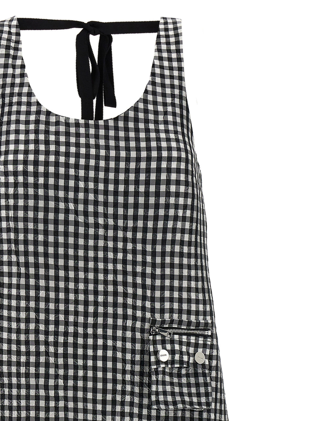 Ganni Black Polyester Midi Dress