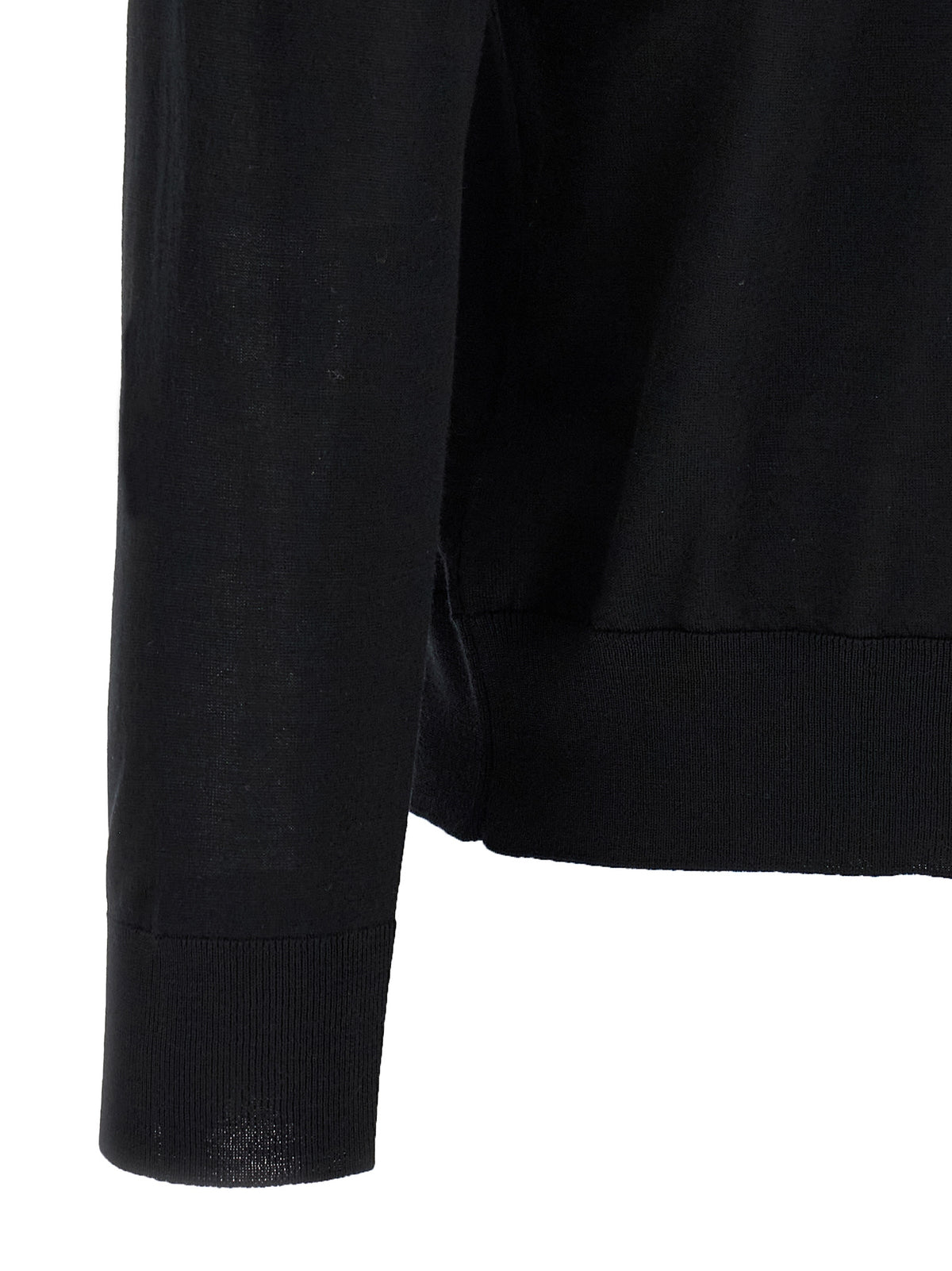 Kiton Black Wool Polo Shirt