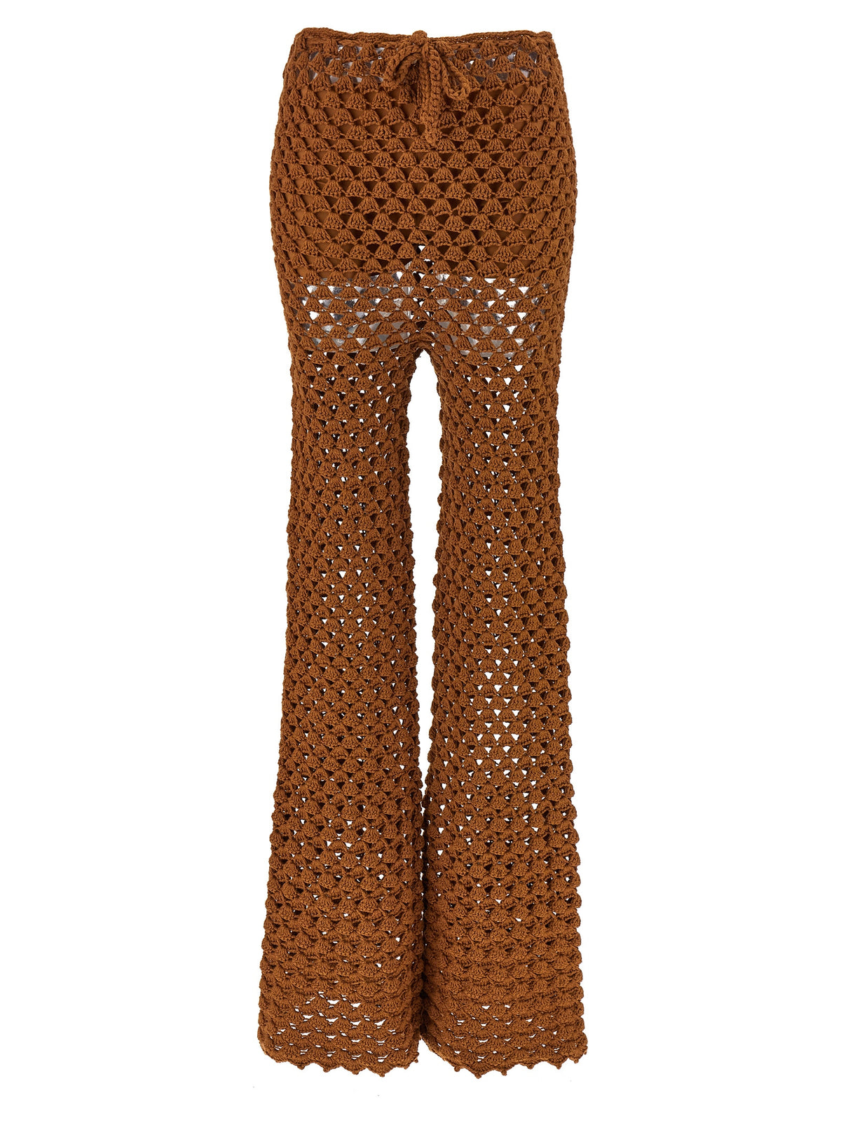 Ermanno Scervino Brown Cotton Flared Pants