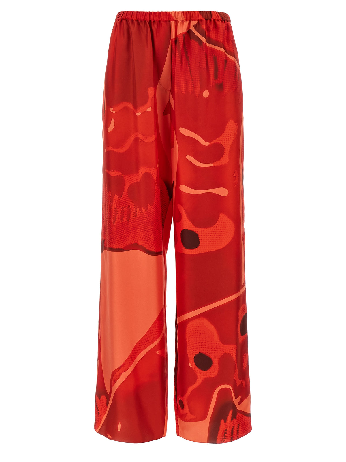 Ferragamo Red Silk Casual Pants