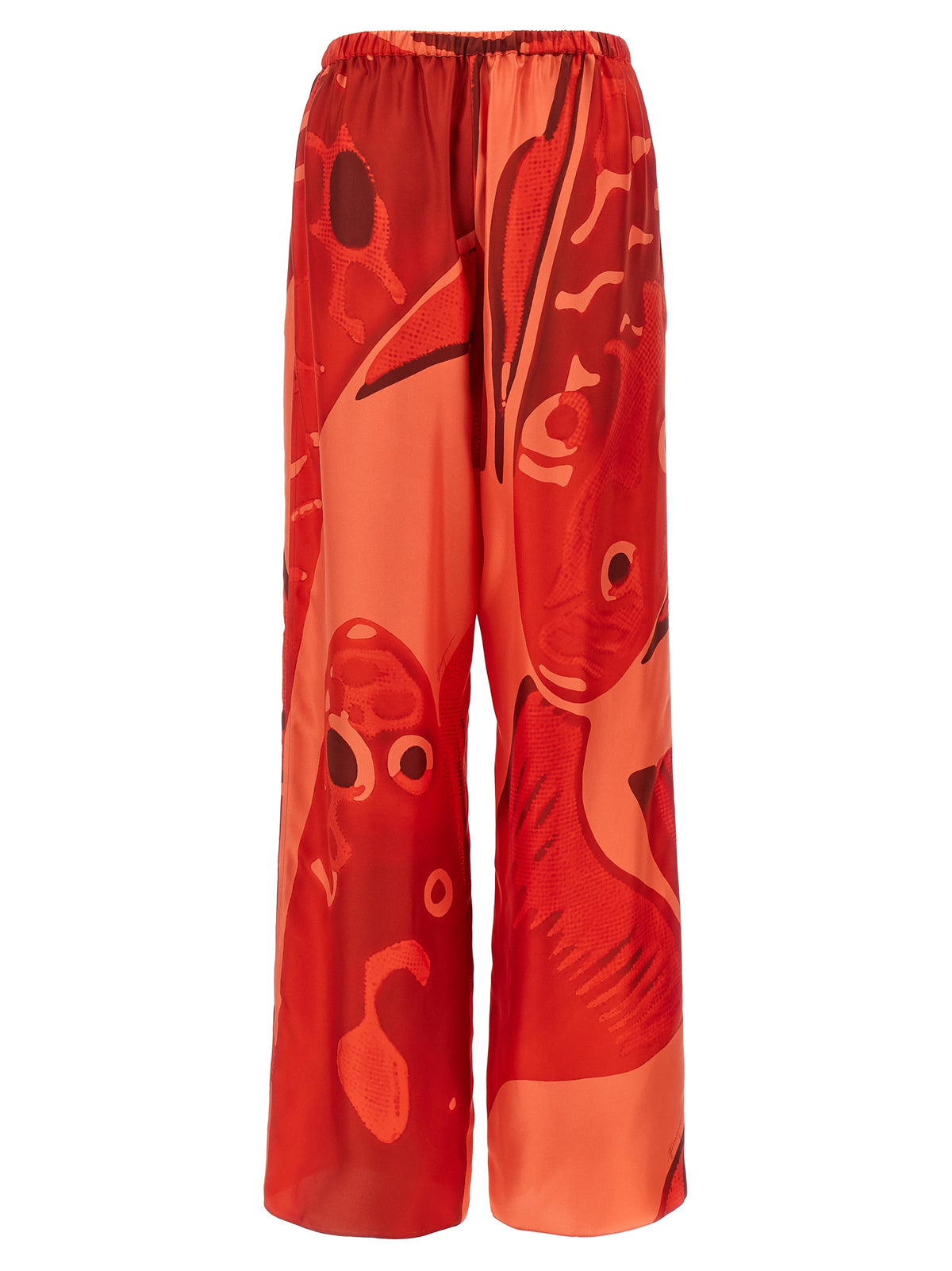 Ferragamo Red Silk Casual Pants