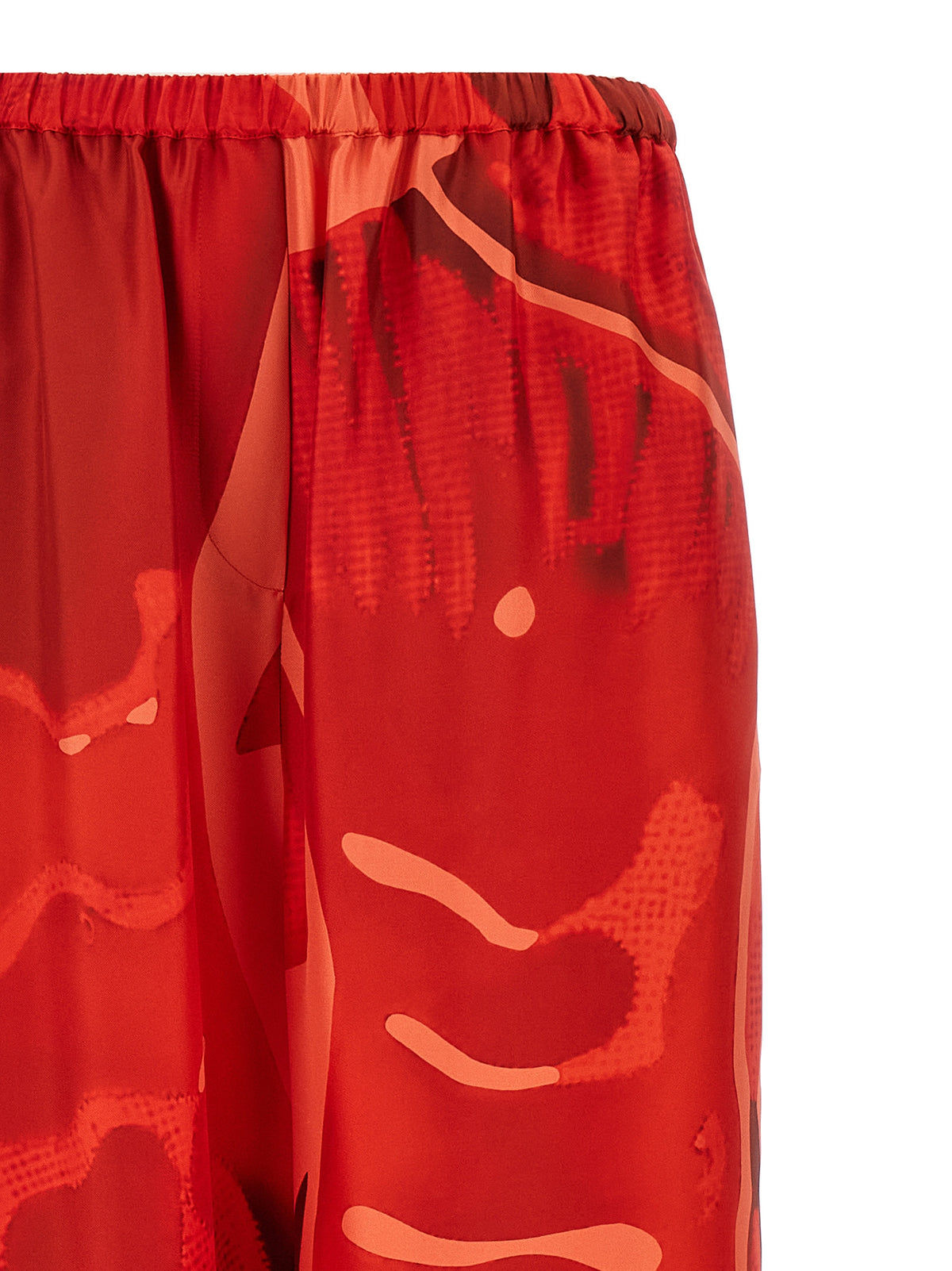 Ferragamo Red Silk Casual Pants