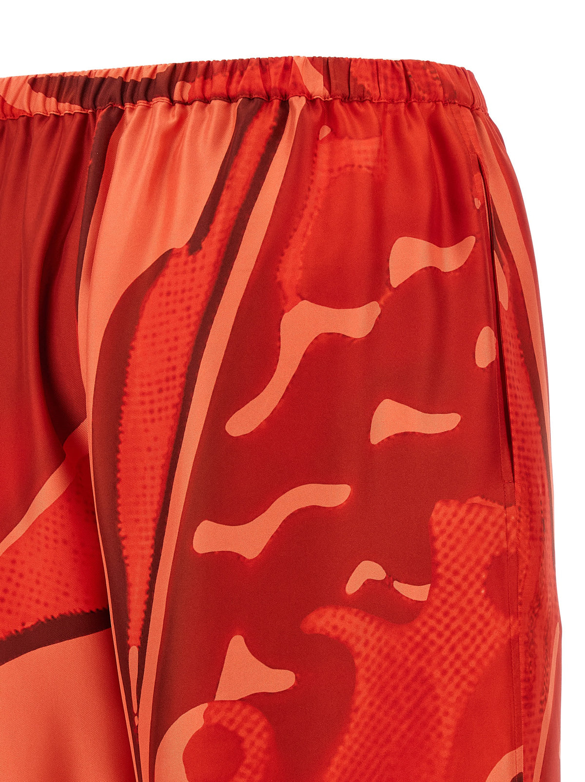 Ferragamo Red Silk Casual Pants