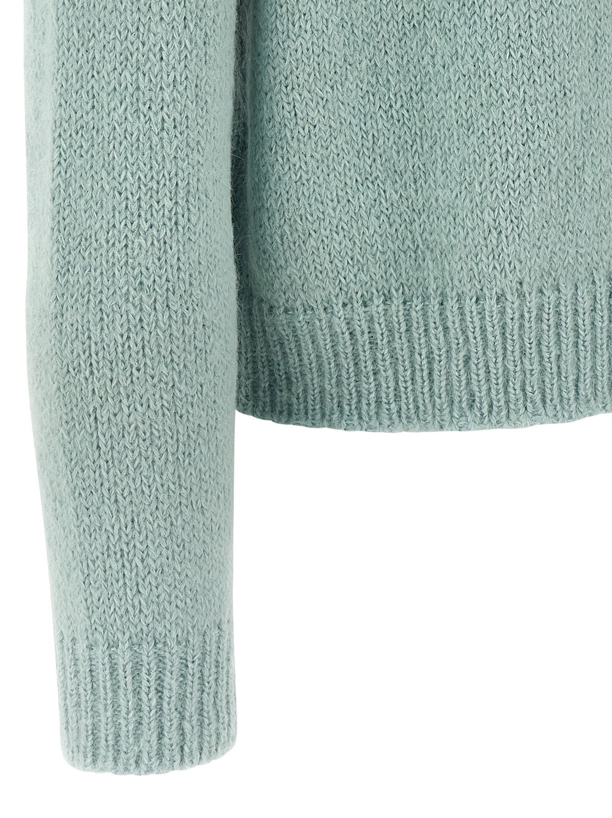 Jil Sander Blue Alpaca Leather Cardigan