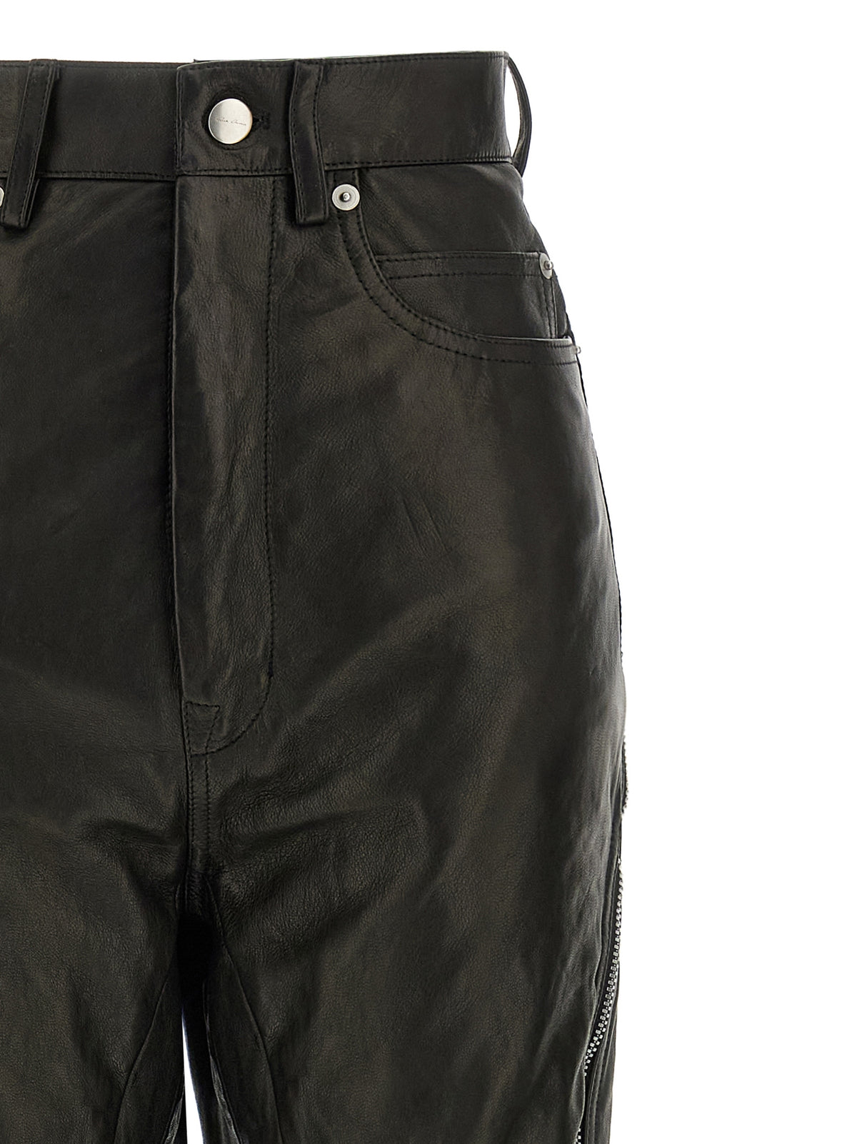 Rick Owens Black Leather Pants