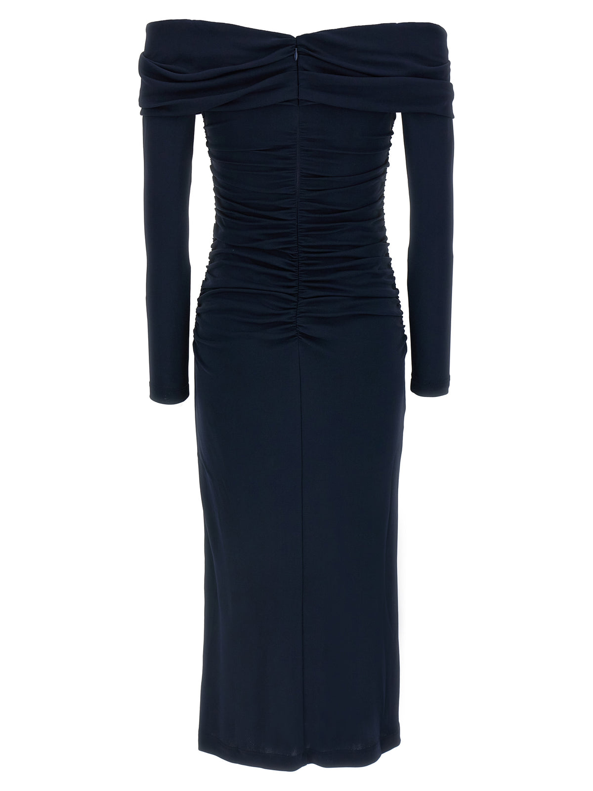 Carolina Herrera Blue Marabou Midi Dress