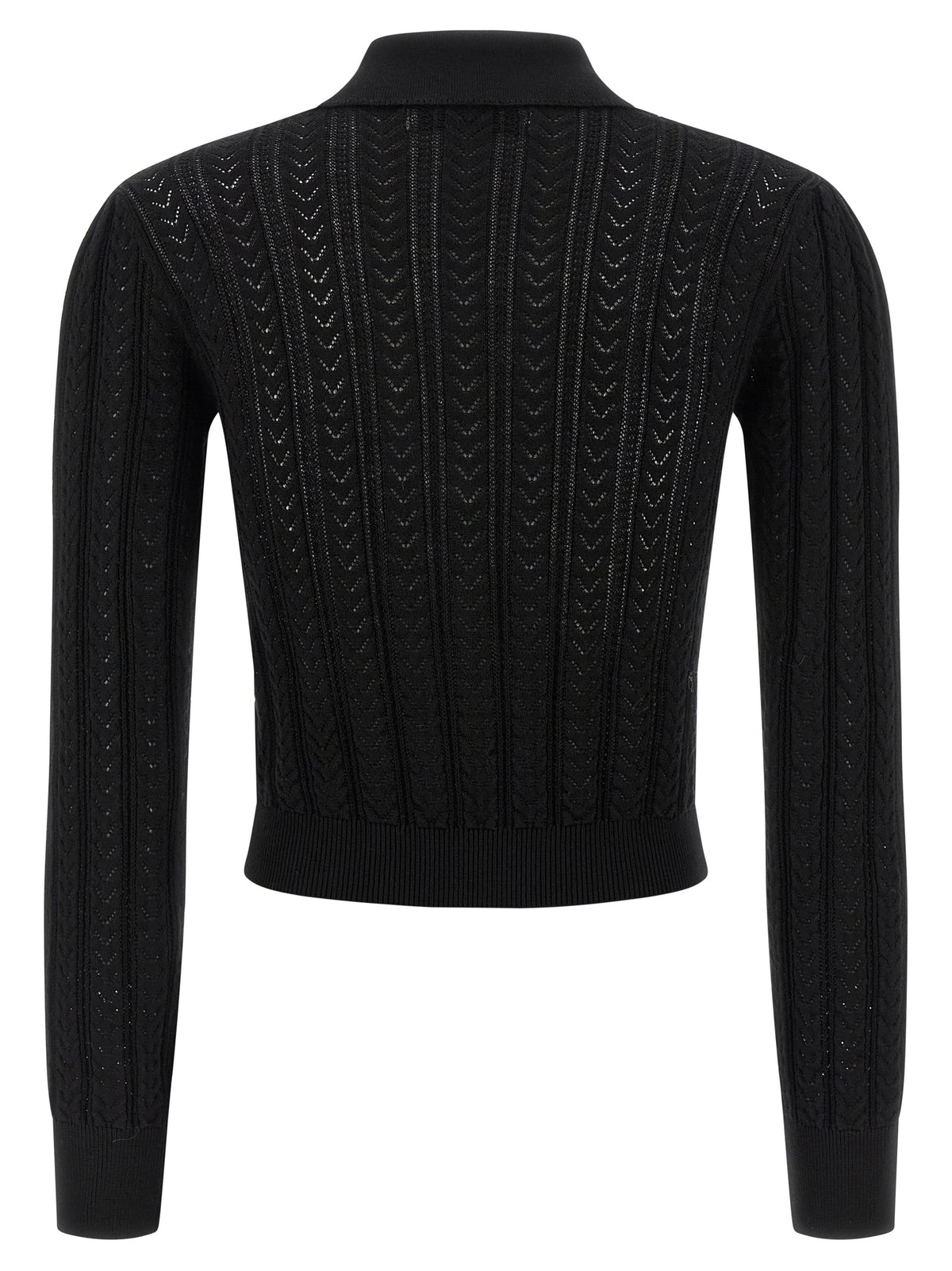 Alessandra Rich Black Cotton Cardigan