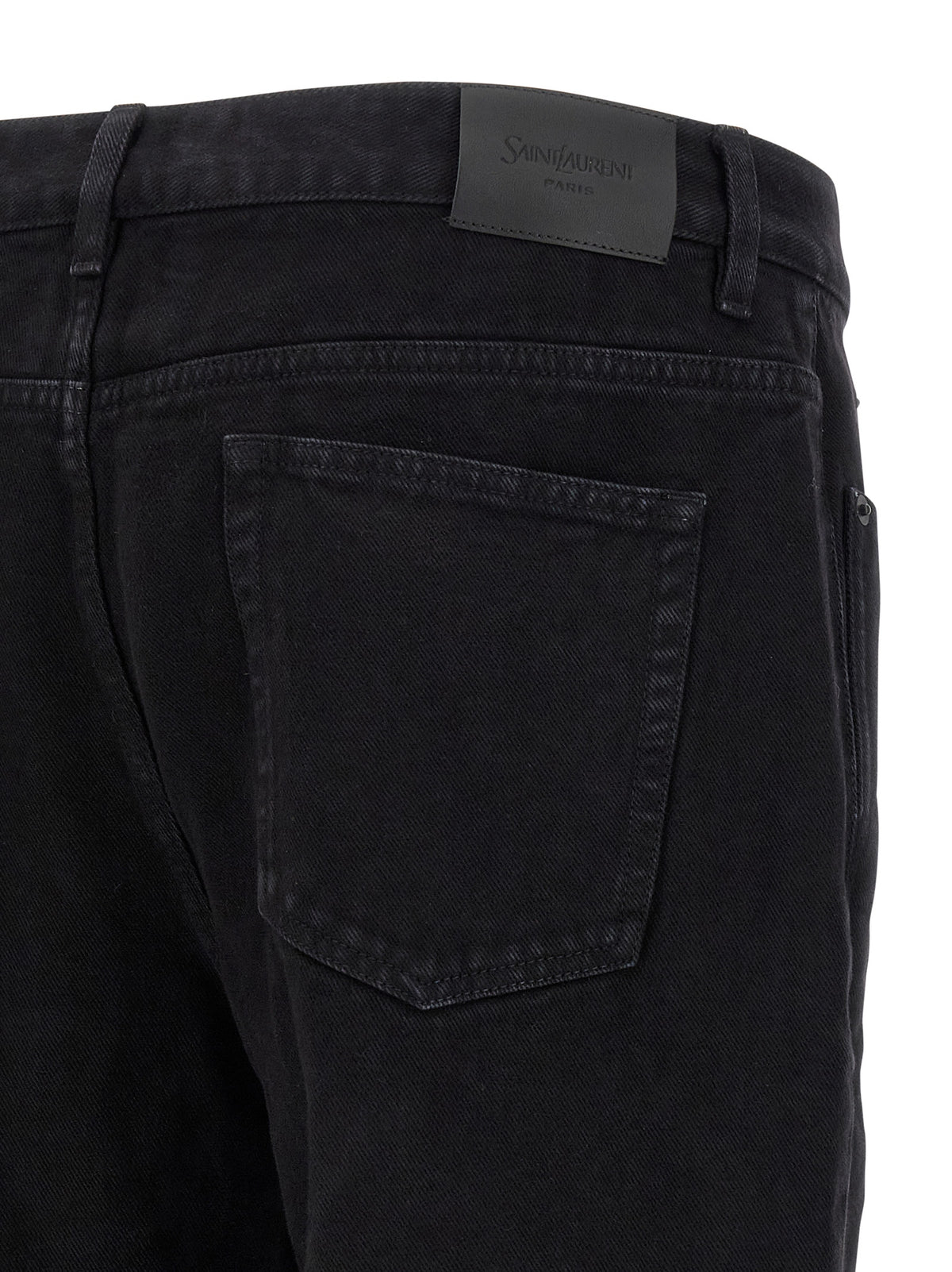 Saint Laurent Black Cotton Straight-Leg Jeans