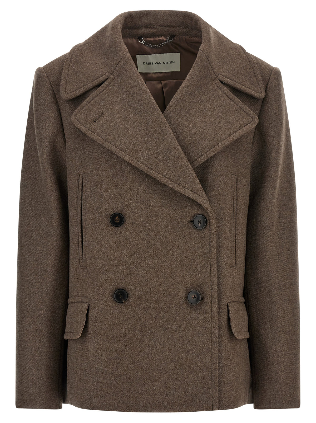 Dries Van Noten Brown Wool Coat