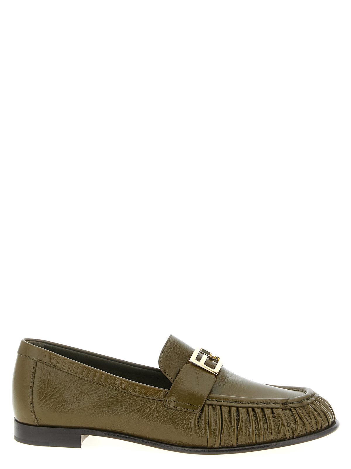 Fendi Bicolor Lamb Leather Slip-On Loafers