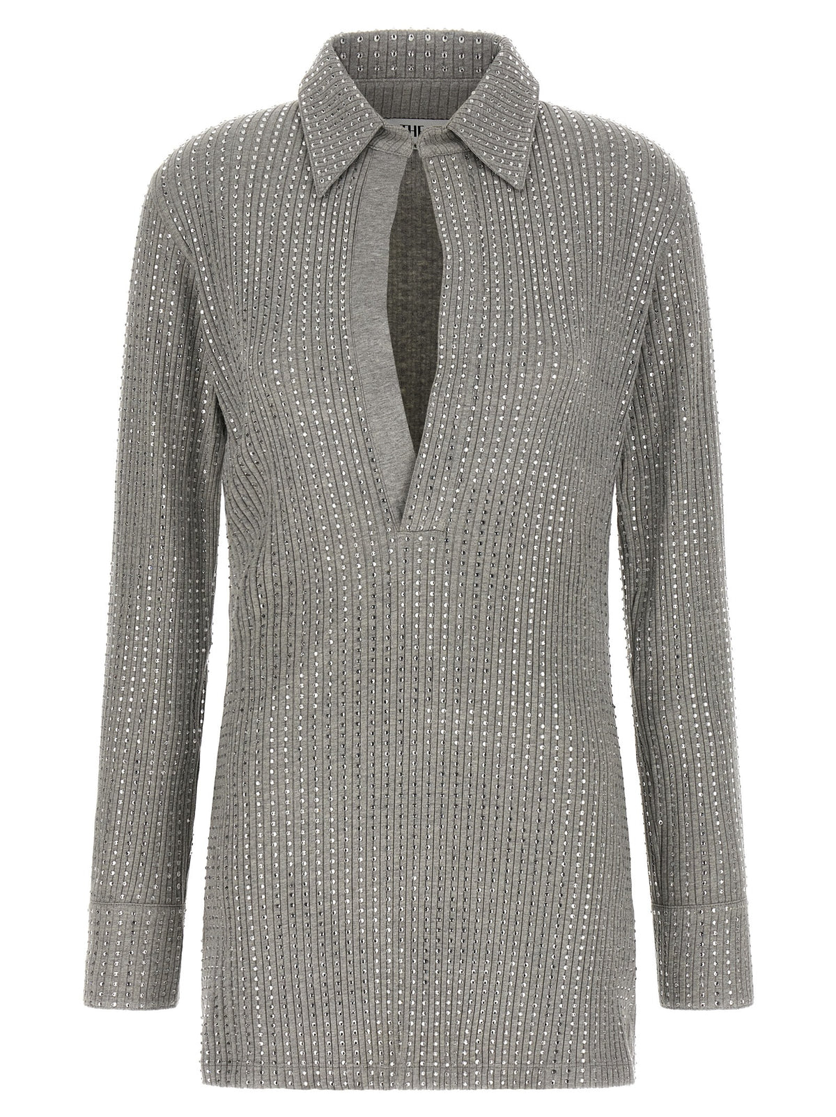 The Attico Gray Cotton Short Dress