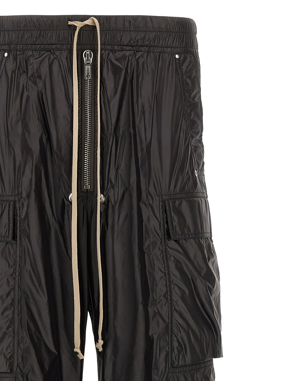 Rick Owens Black Nylon Cargo Pants