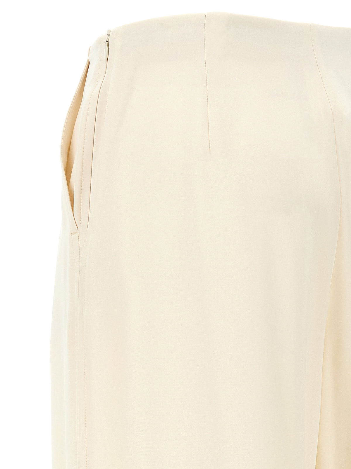 Max Mara White Silk Casual Pants
