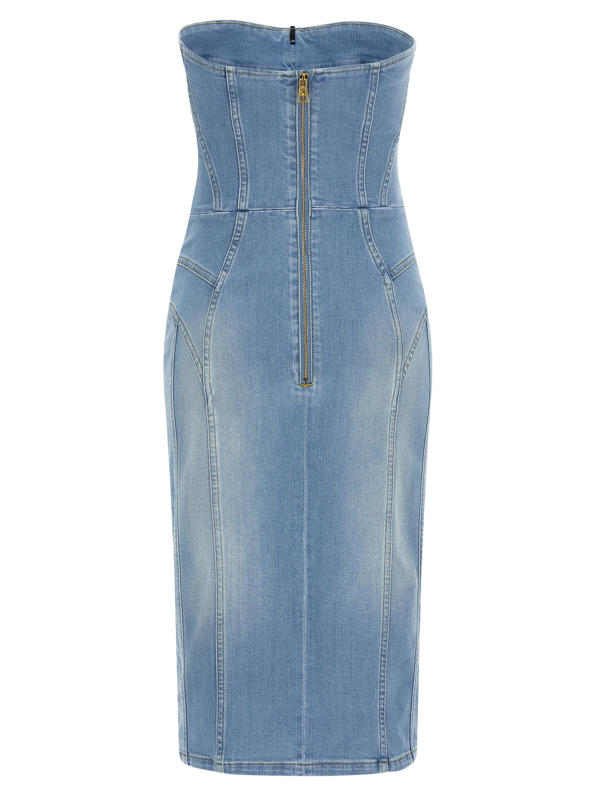 Elisabetta Franchi Blue Cotton Midi Dress